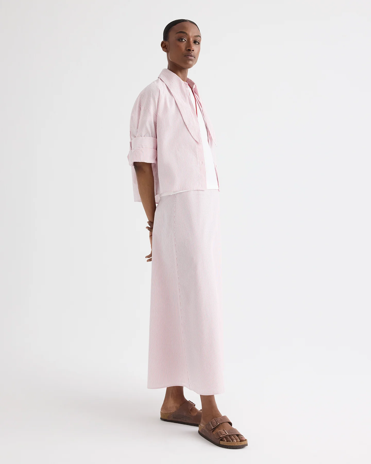 A-Line Skirt in Cotton Stripes - Image 3