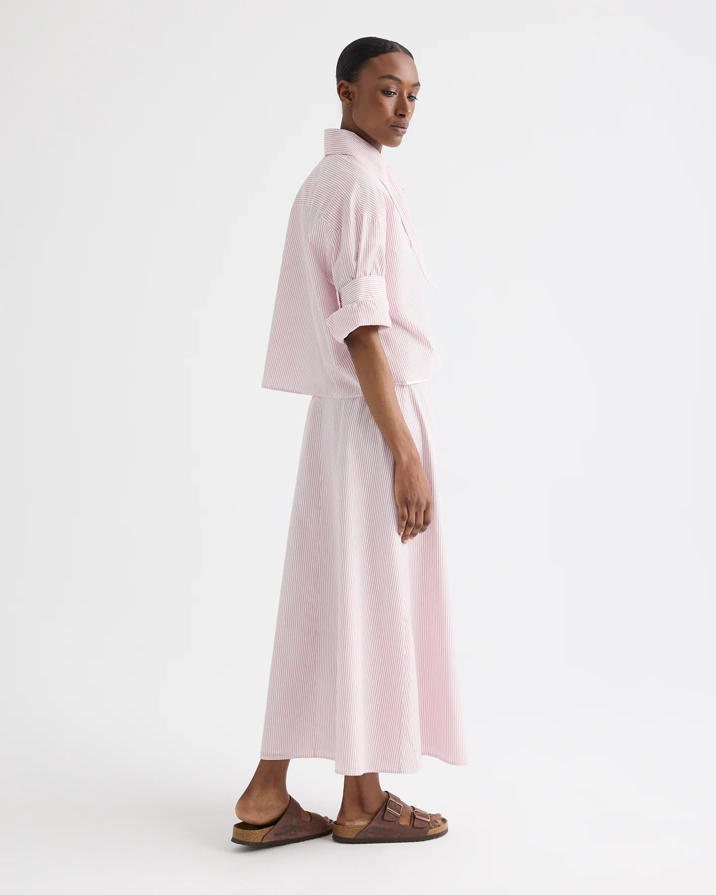 A-Line Skirt in Cotton Stripes - Image 5