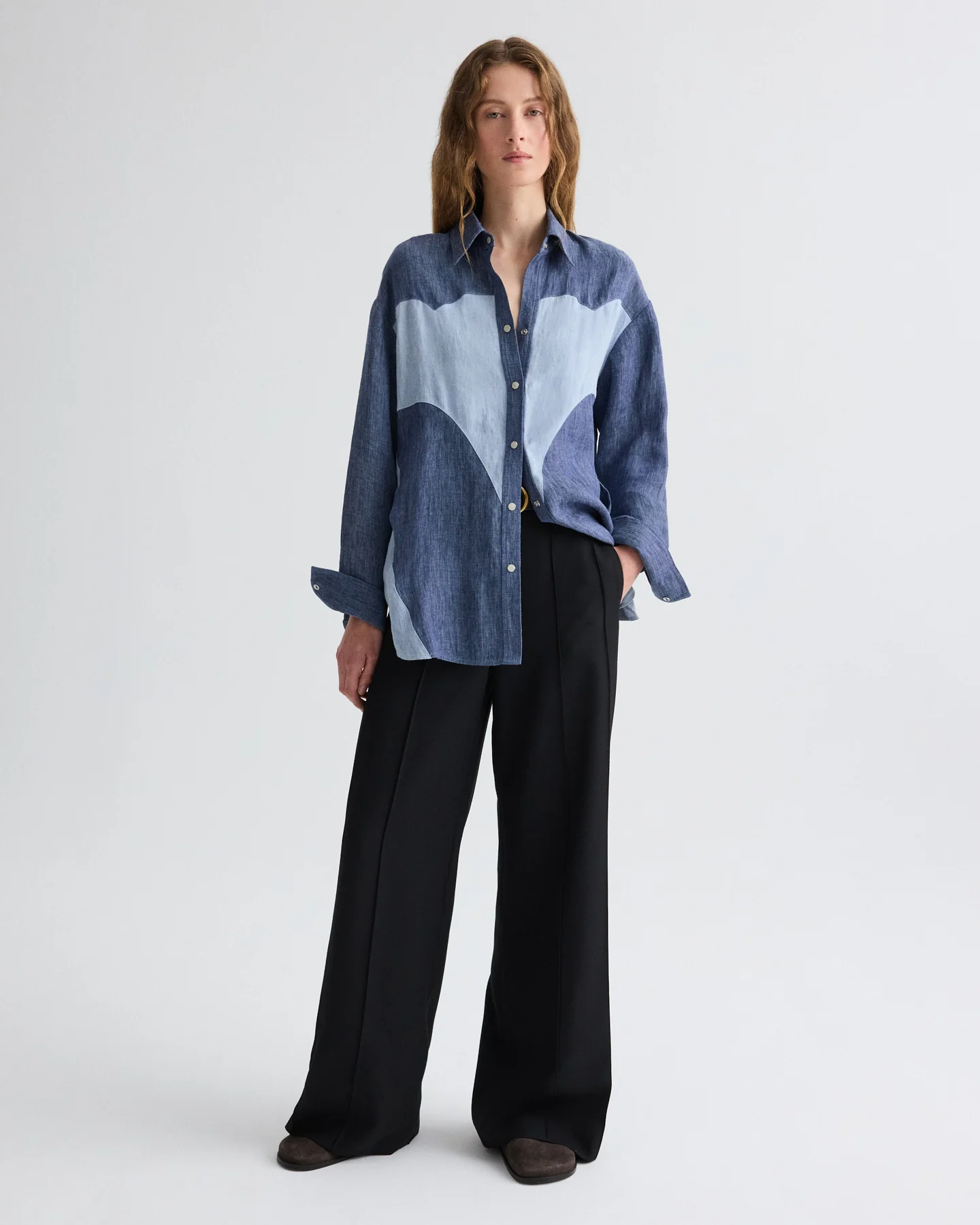 Austin Shirt in Washed Hemp Denim - Image 3