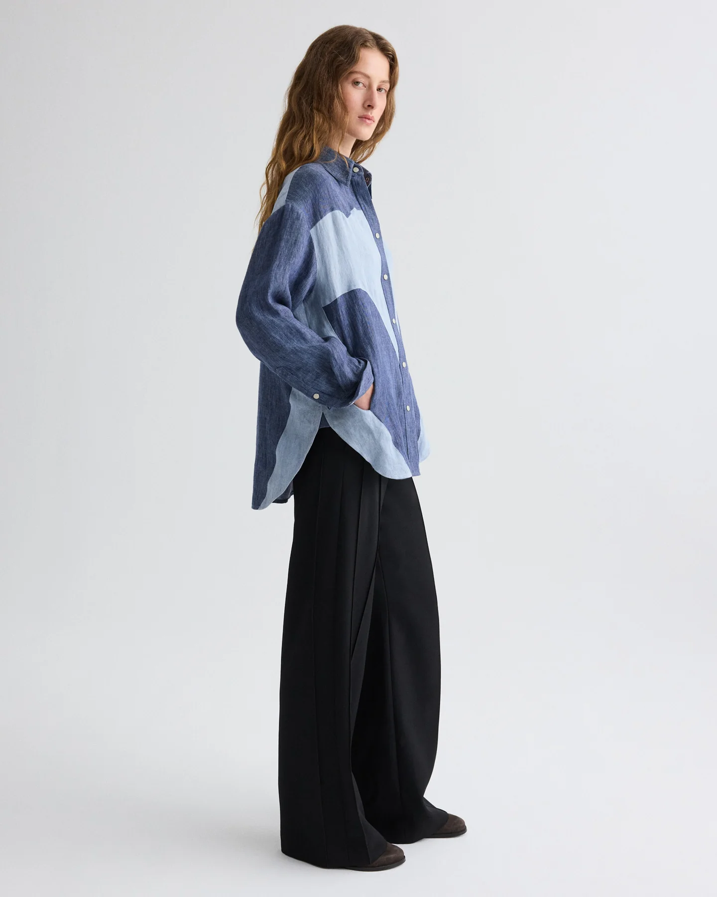Austin Shirt in Washed Hemp Denim - Image 4