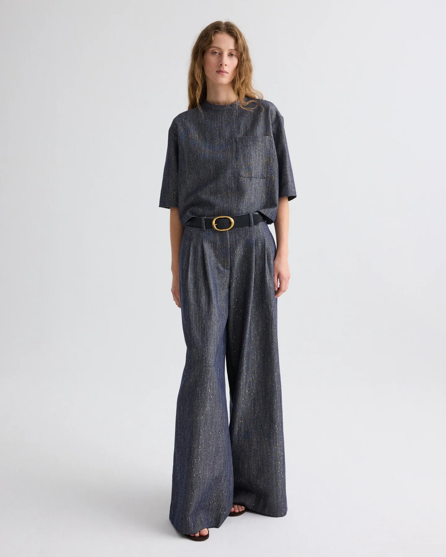 Avery Pant in Sequined Denim