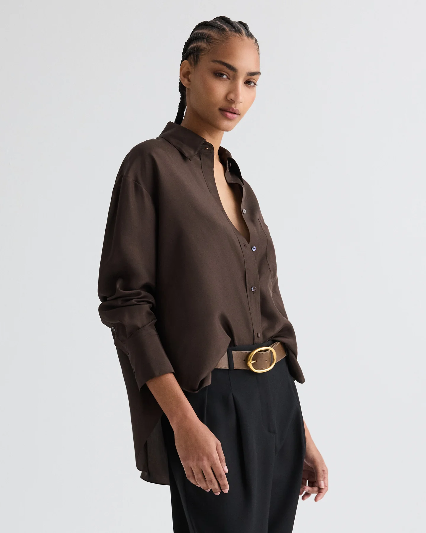 Big Joe Shirt in Washed Silk Habotai