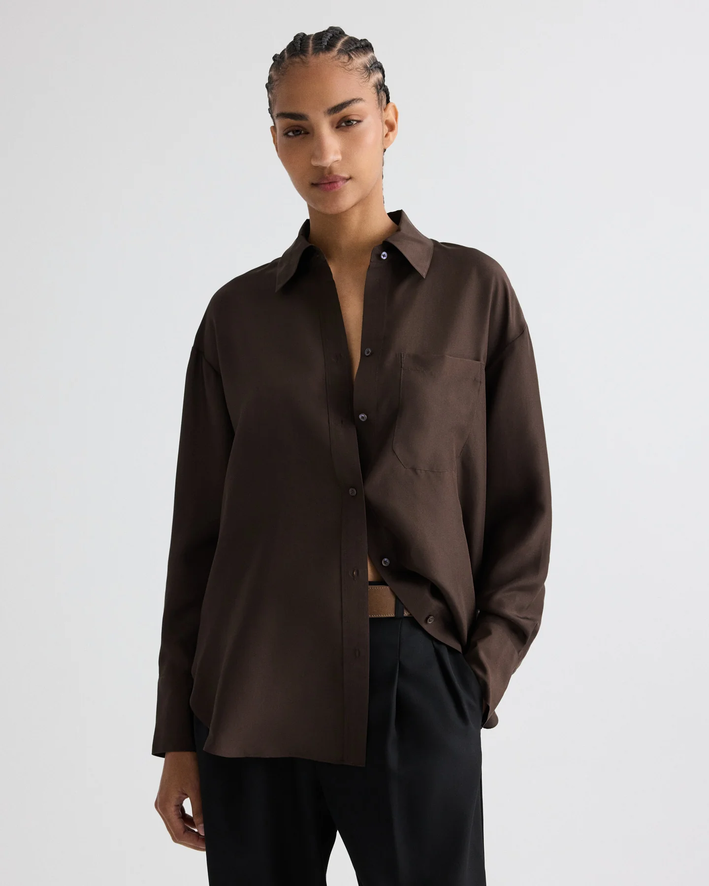 Big Joe Shirt in Washed Silk Habotai - Image 2