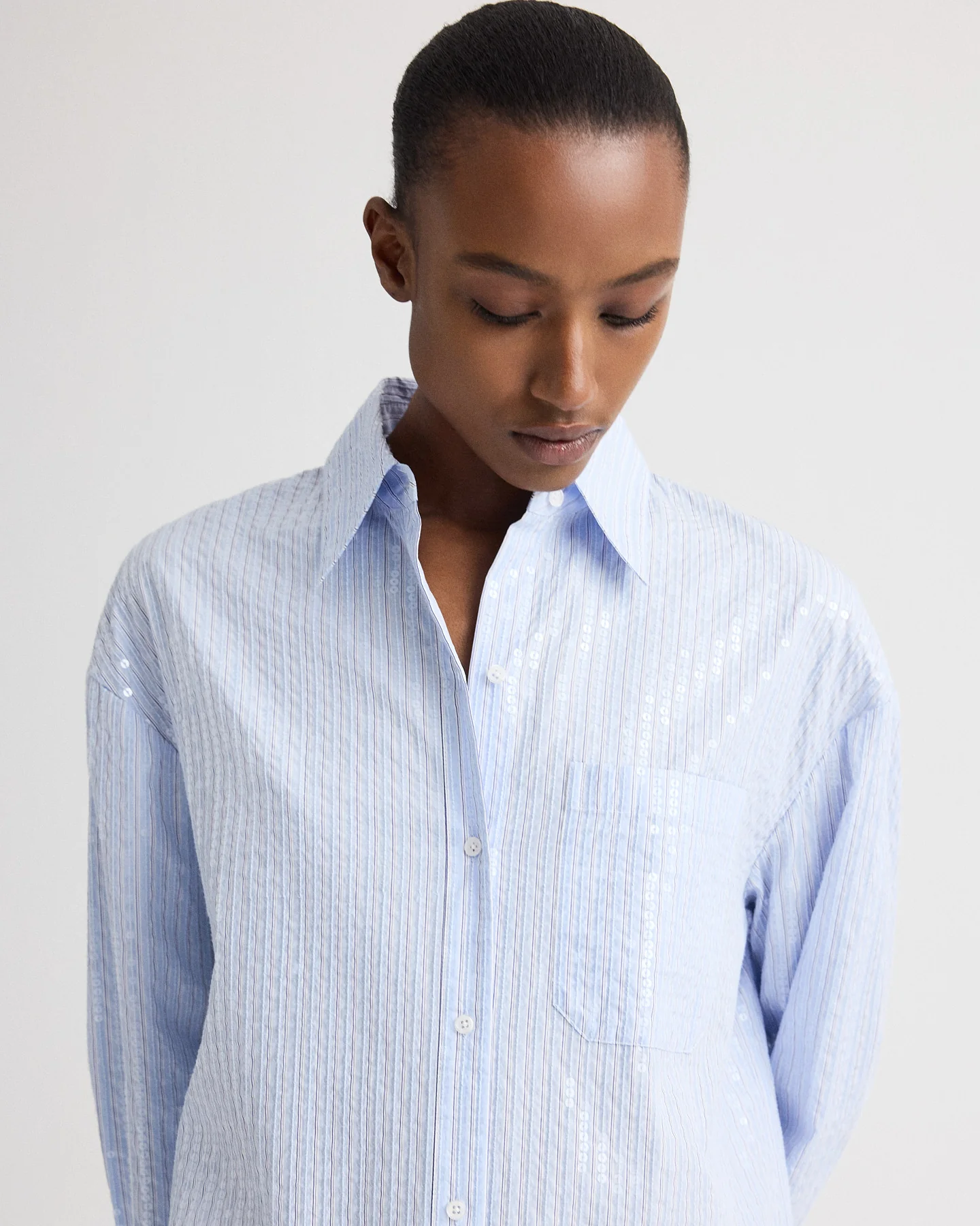 Big Joe Shirt Dress in Micro Triple Stripe - Image 3
