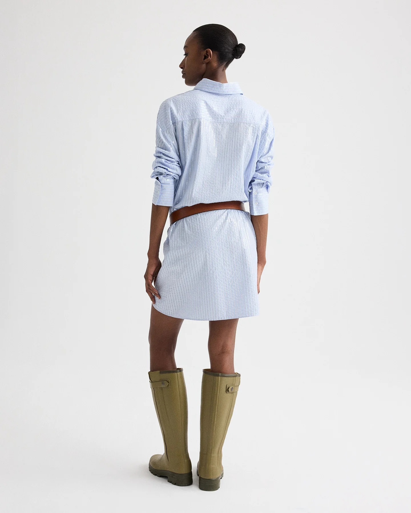 Big Joe Shirt Dress in Micro Triple Stripe - Image 5