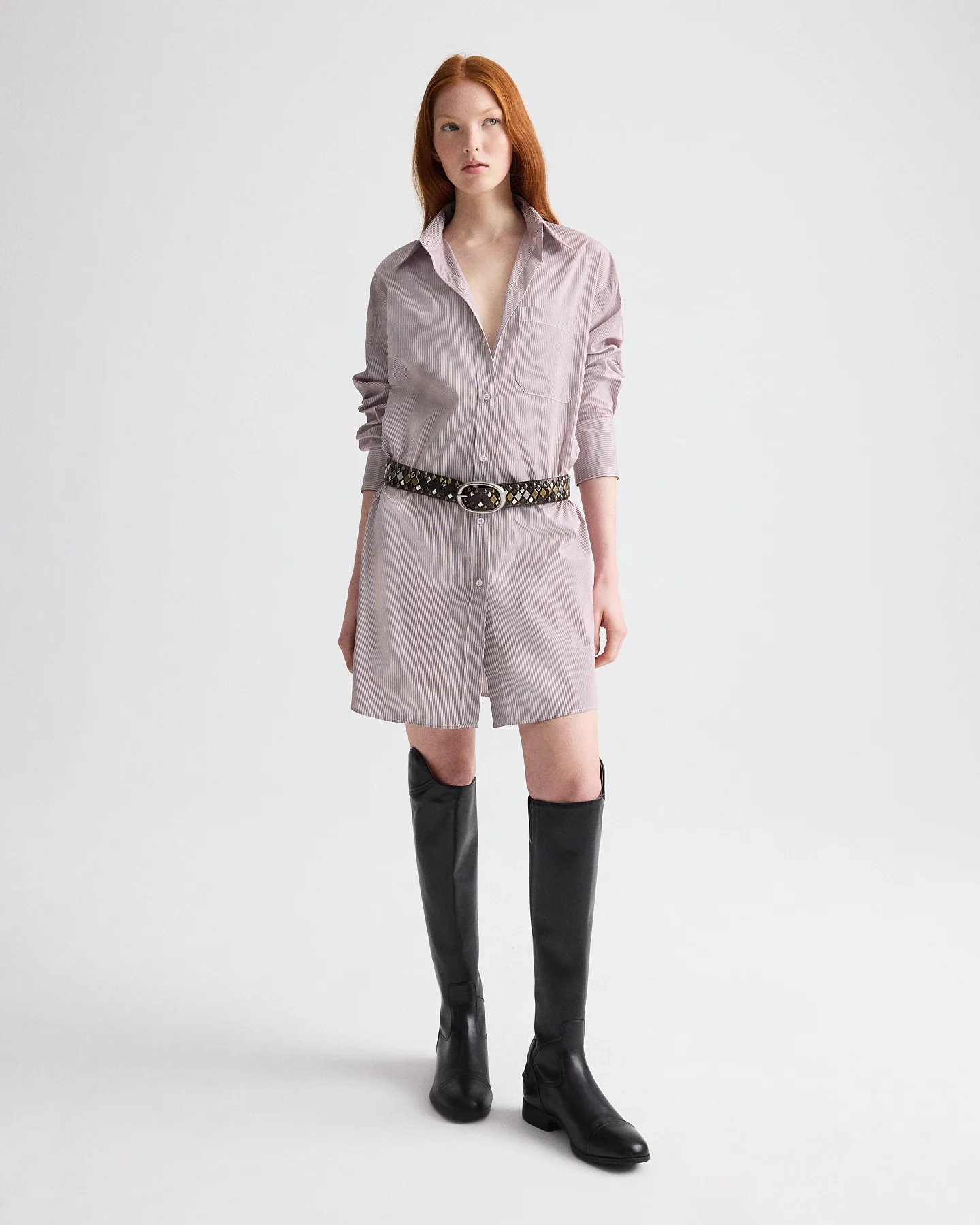 Big Joe Shirt Dress in Superfine Mini Stripe