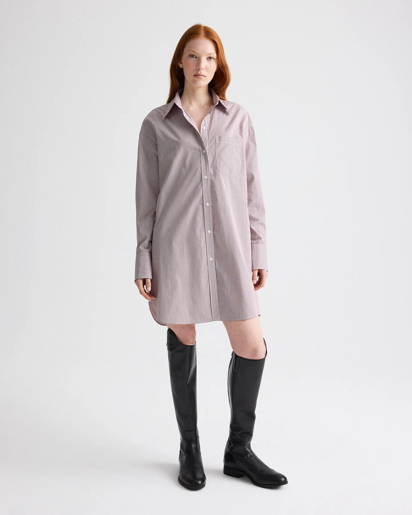 Big Joe Shirt Dress in Superfine Mini Stripe - Image 3