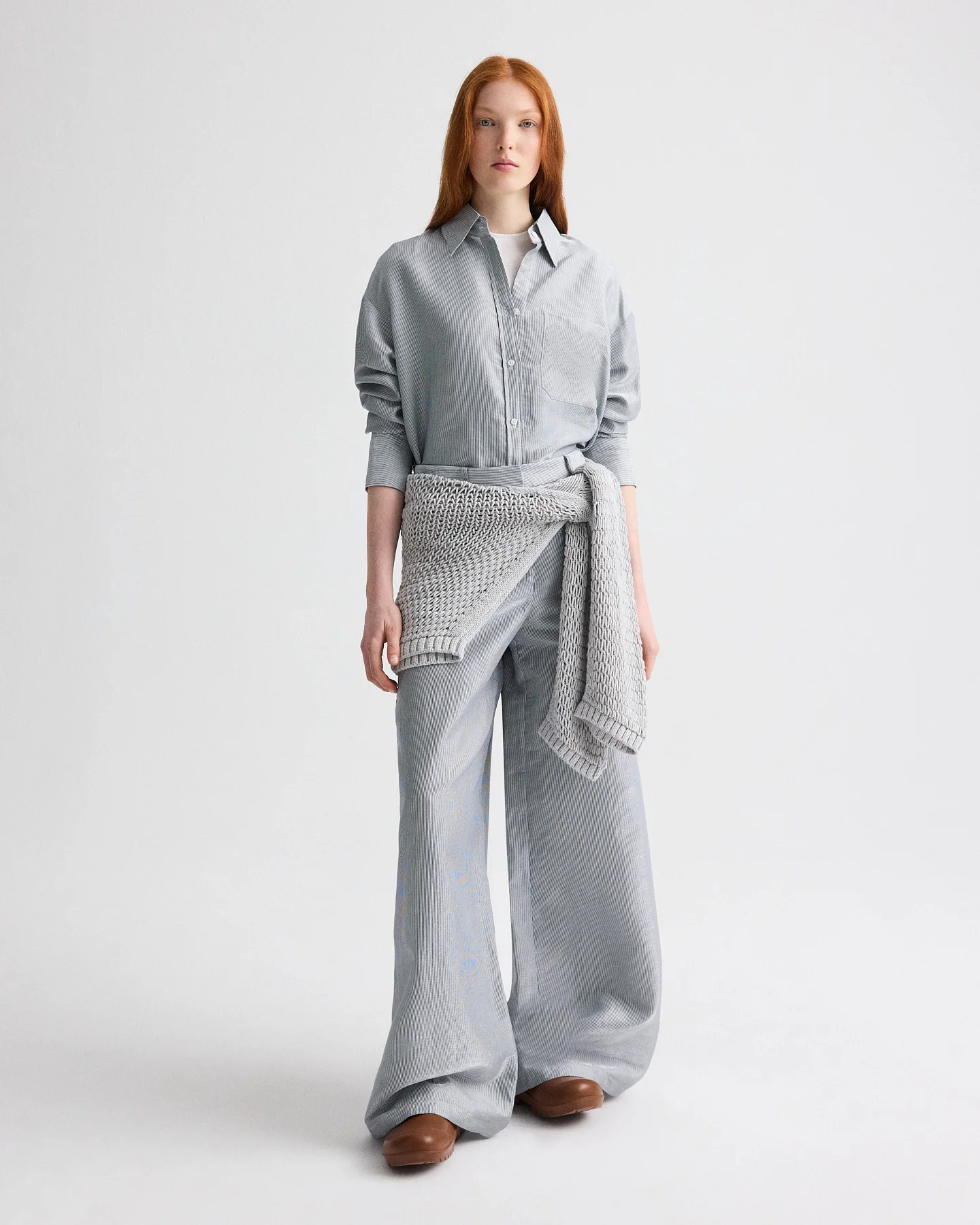 Big Joe Shirt in Glossy Mini Stripe - Image 2