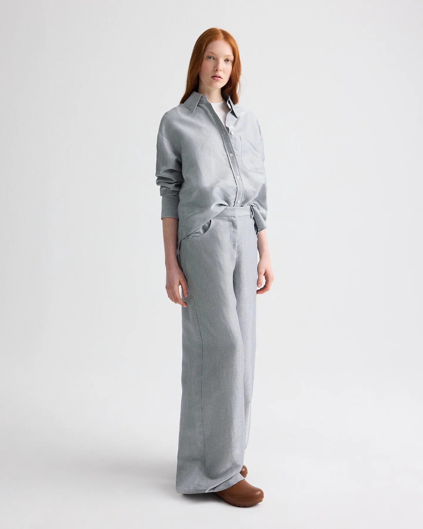 Big Joe Shirt in Glossy Mini Stripe - Image 3