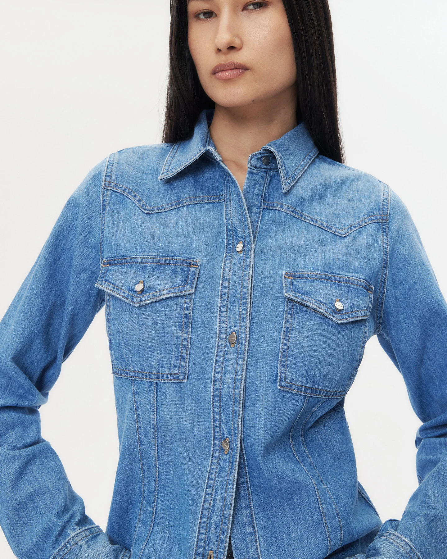 Mustang Sally Shirt in Denim Shirting - Image 3