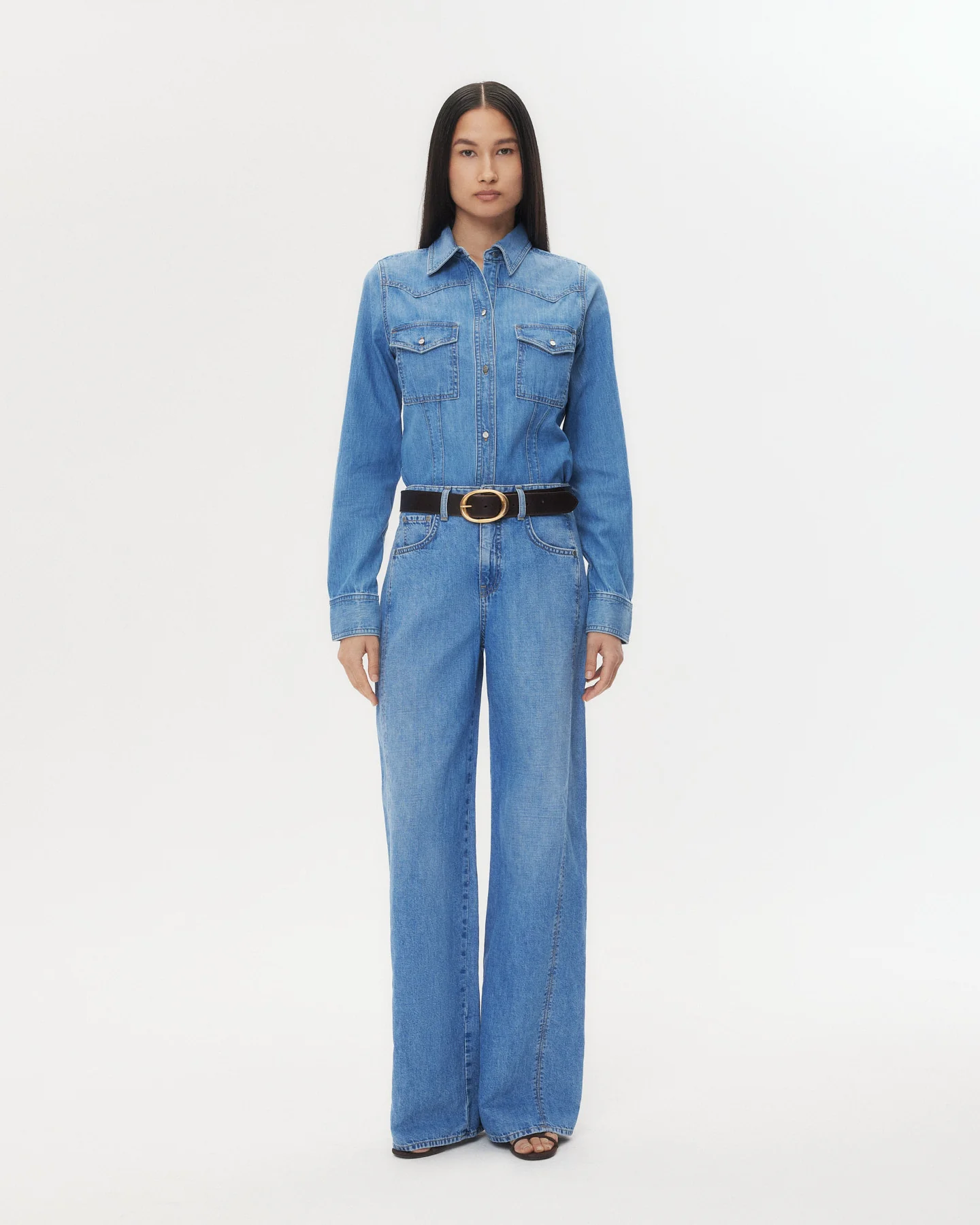 Mustang Sally Shirt in Denim Shirting - Image 4