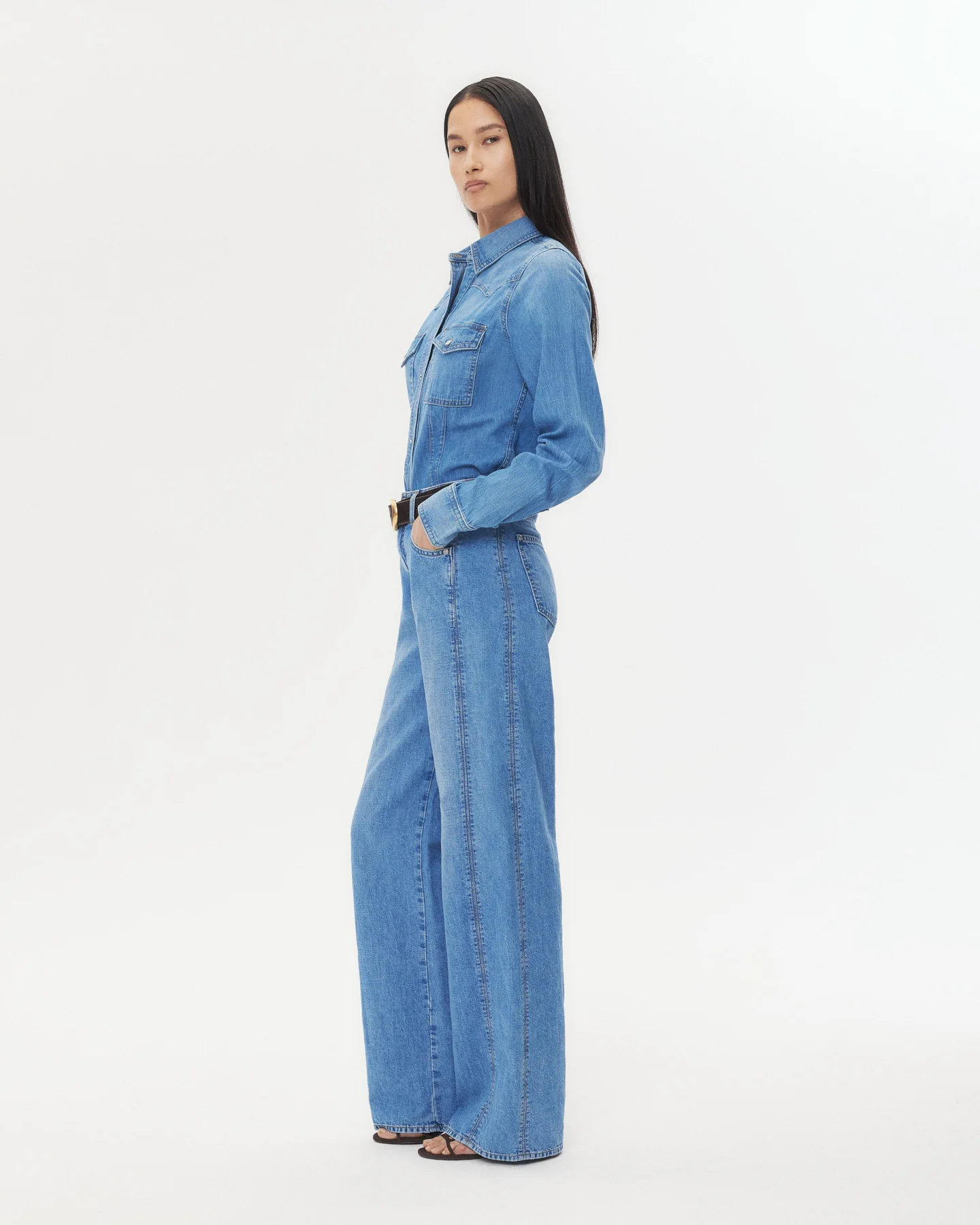 Mustang Sally Shirt in Denim Shirting - Image 5