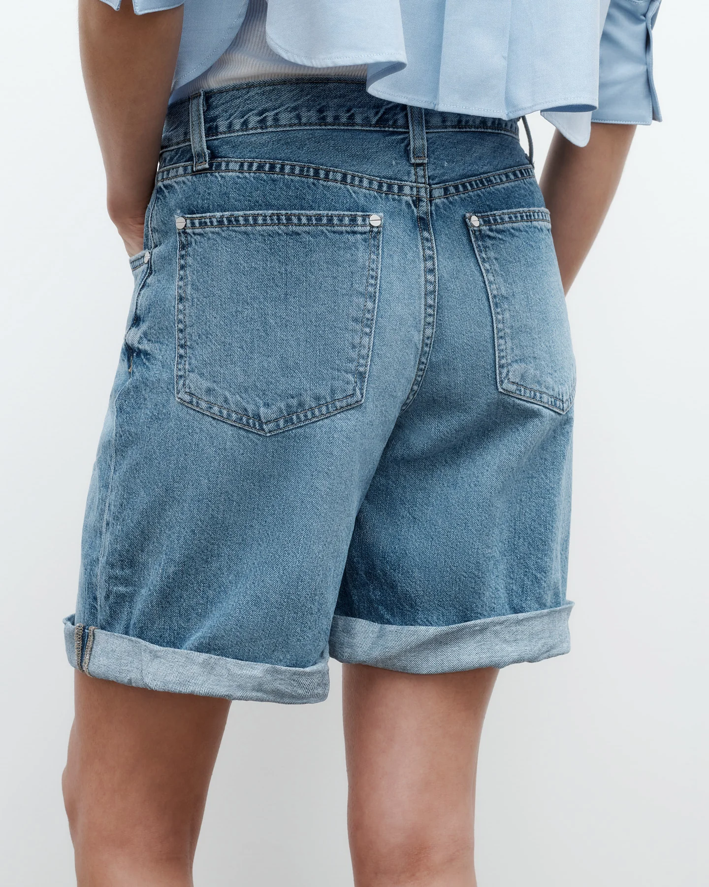 Timmie Short in Vintage Washed Denim - Image 3