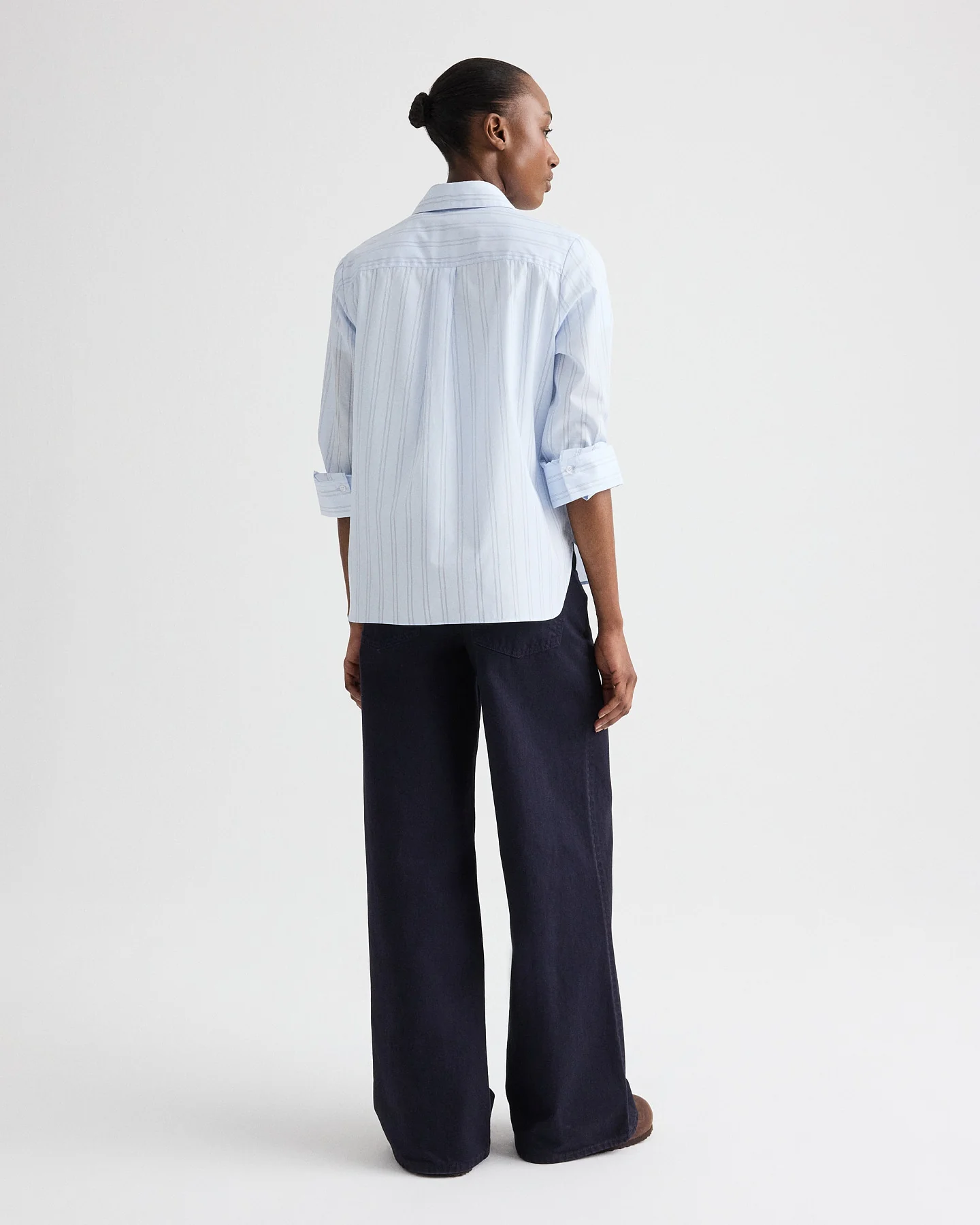 Boyfriend Shirt in Drop Needle Double Stripe - Image 5