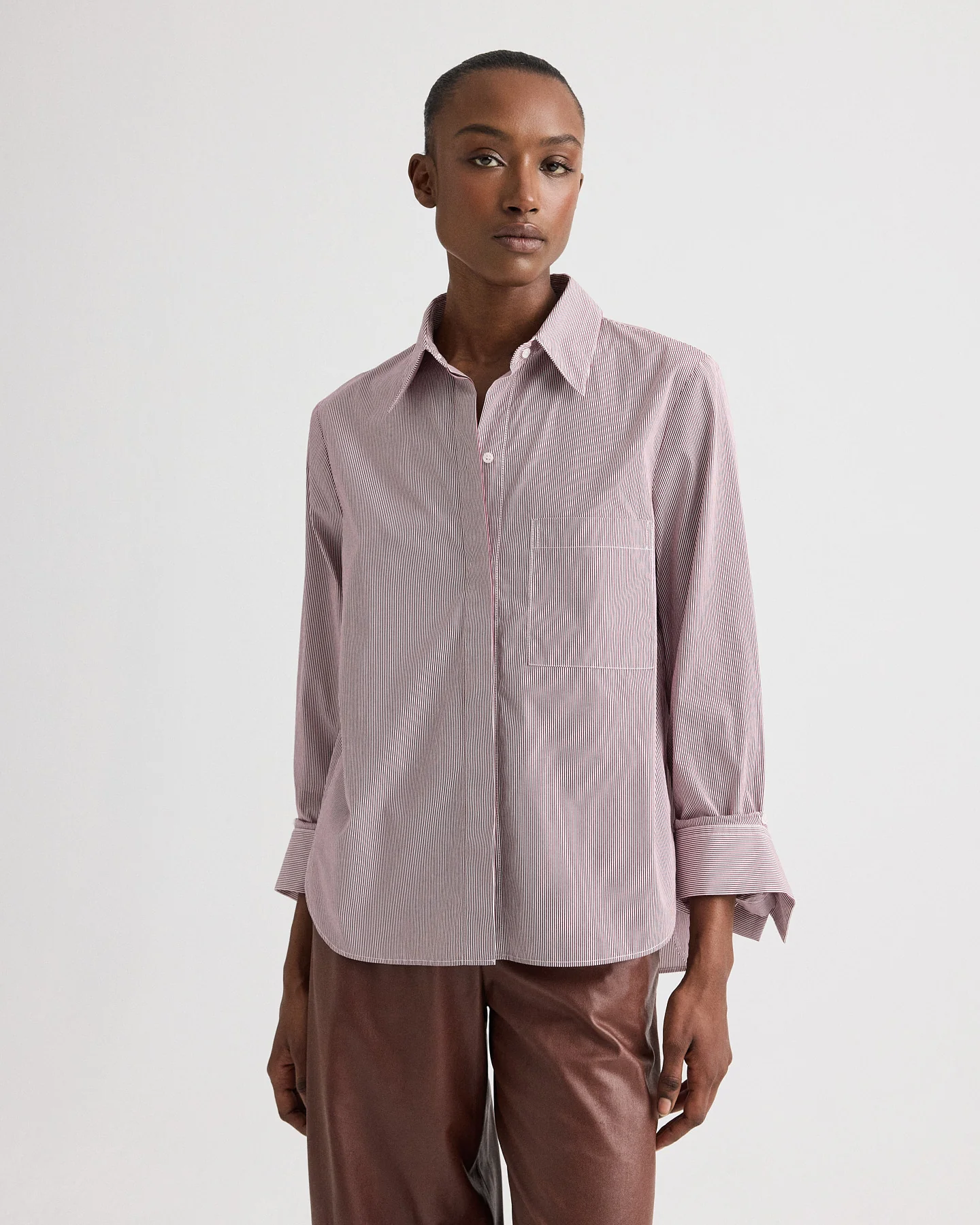 Boyfriend Shirt in Superfine Mini Stripe