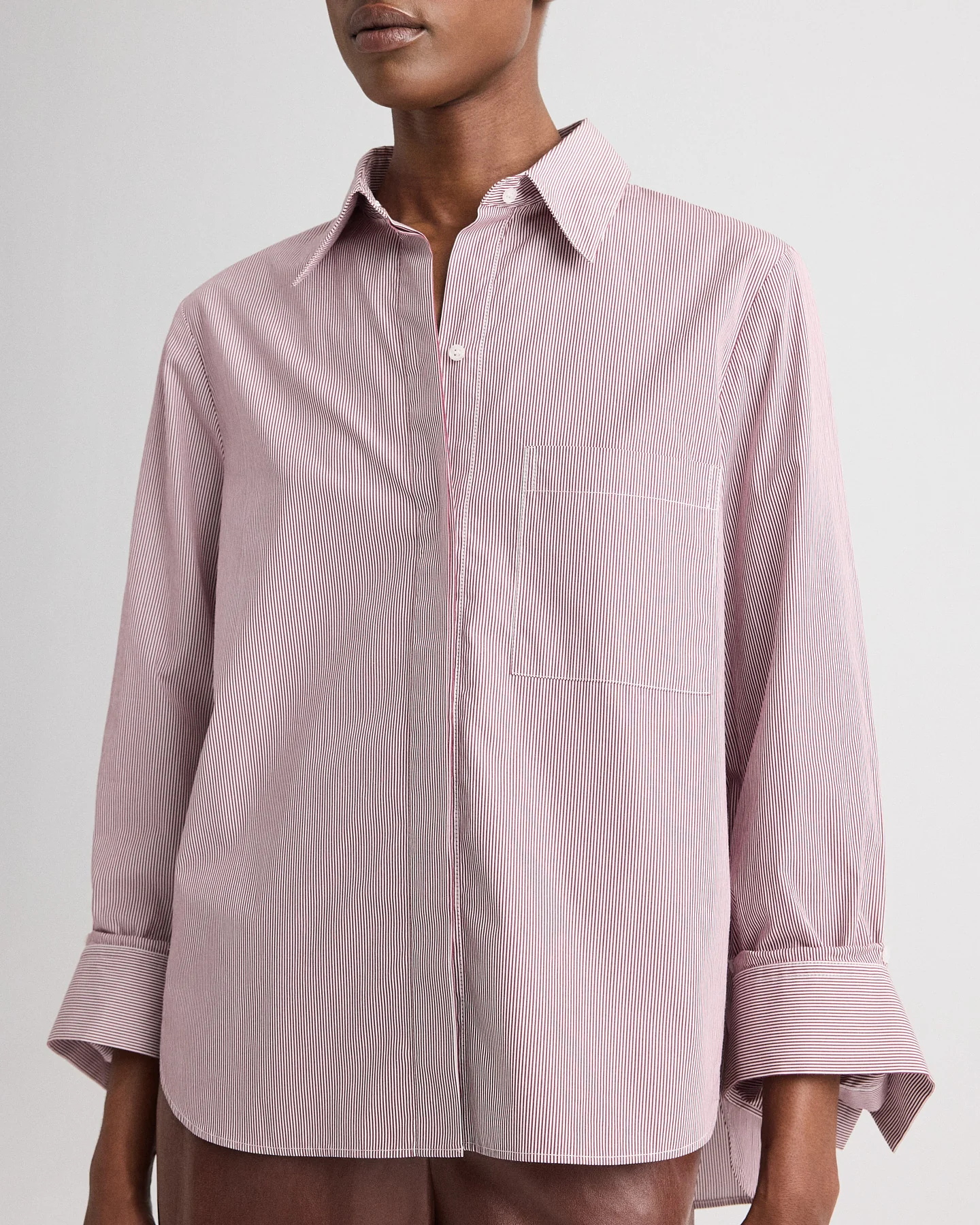 Boyfriend Shirt in Superfine Mini Stripe - Image 2
