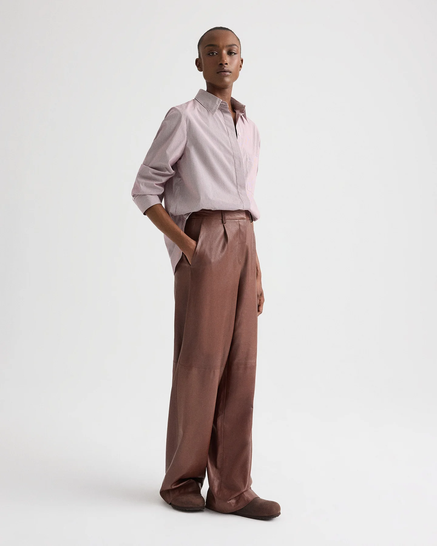 Boyfriend Shirt in Superfine Mini Stripe - Image 3