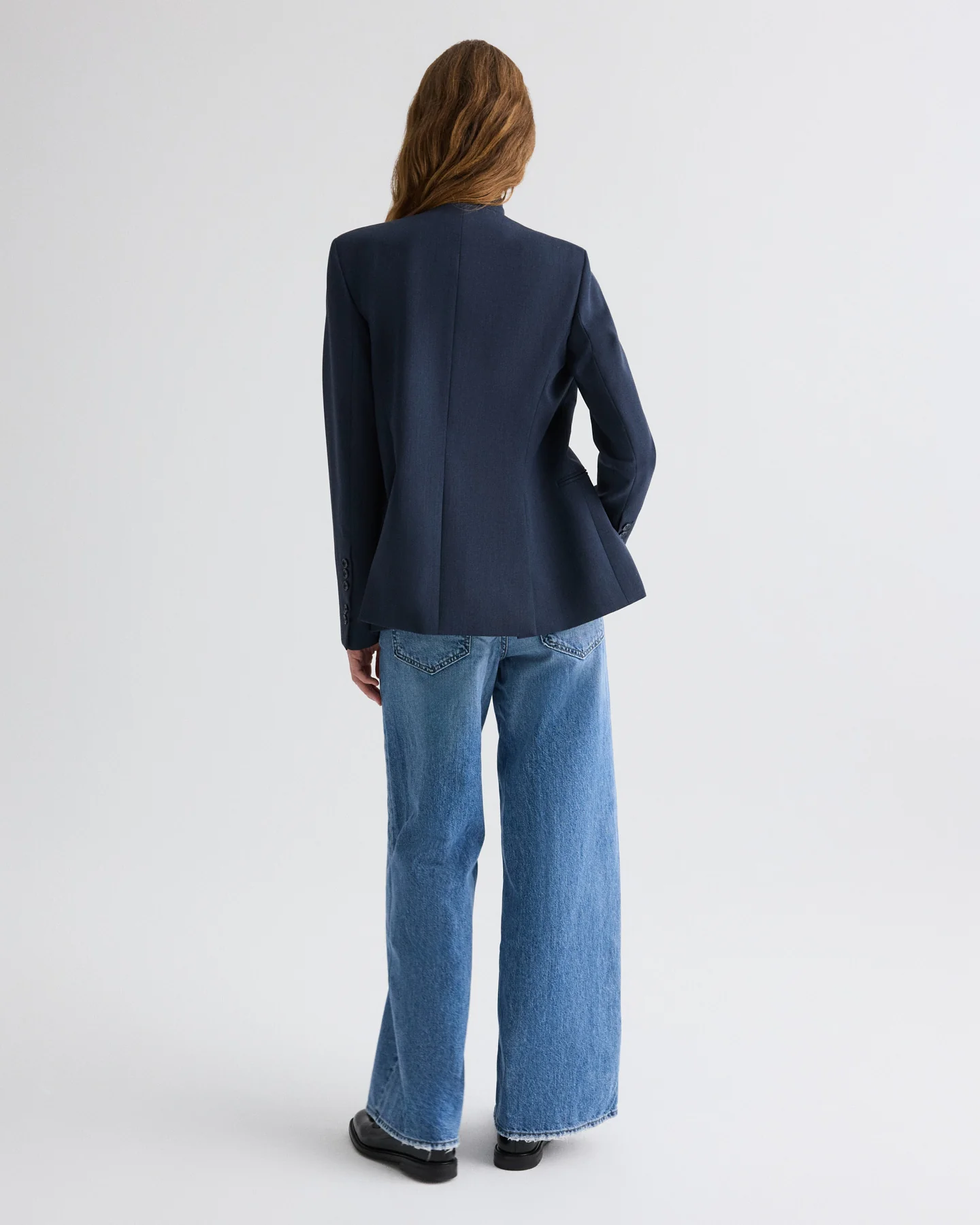 Buttoned Up Blazer in Denim Look Suiting - Image 5