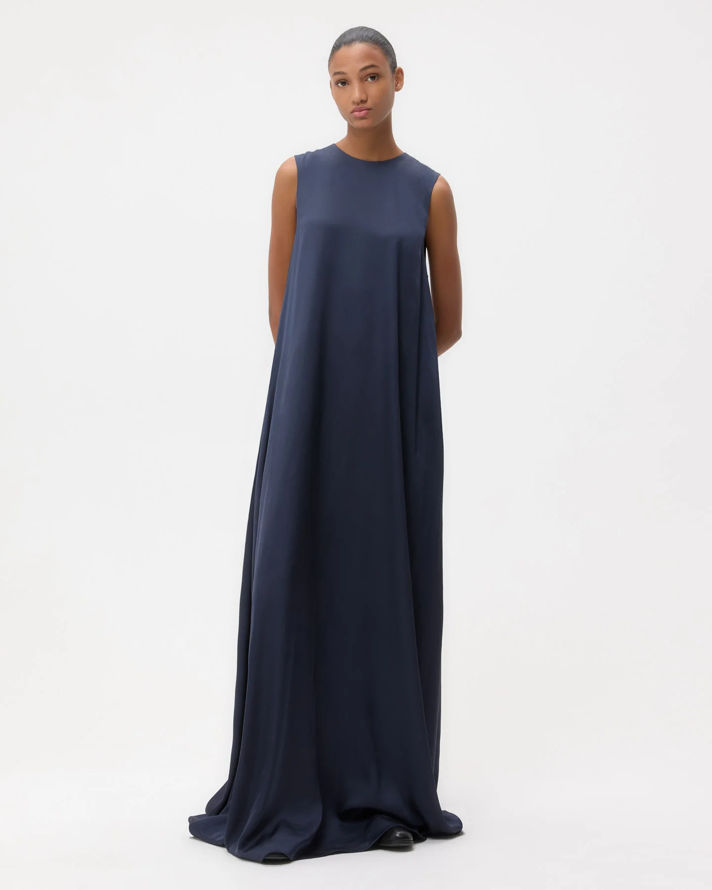 Capitol Dress in Hammered Viscose Satin