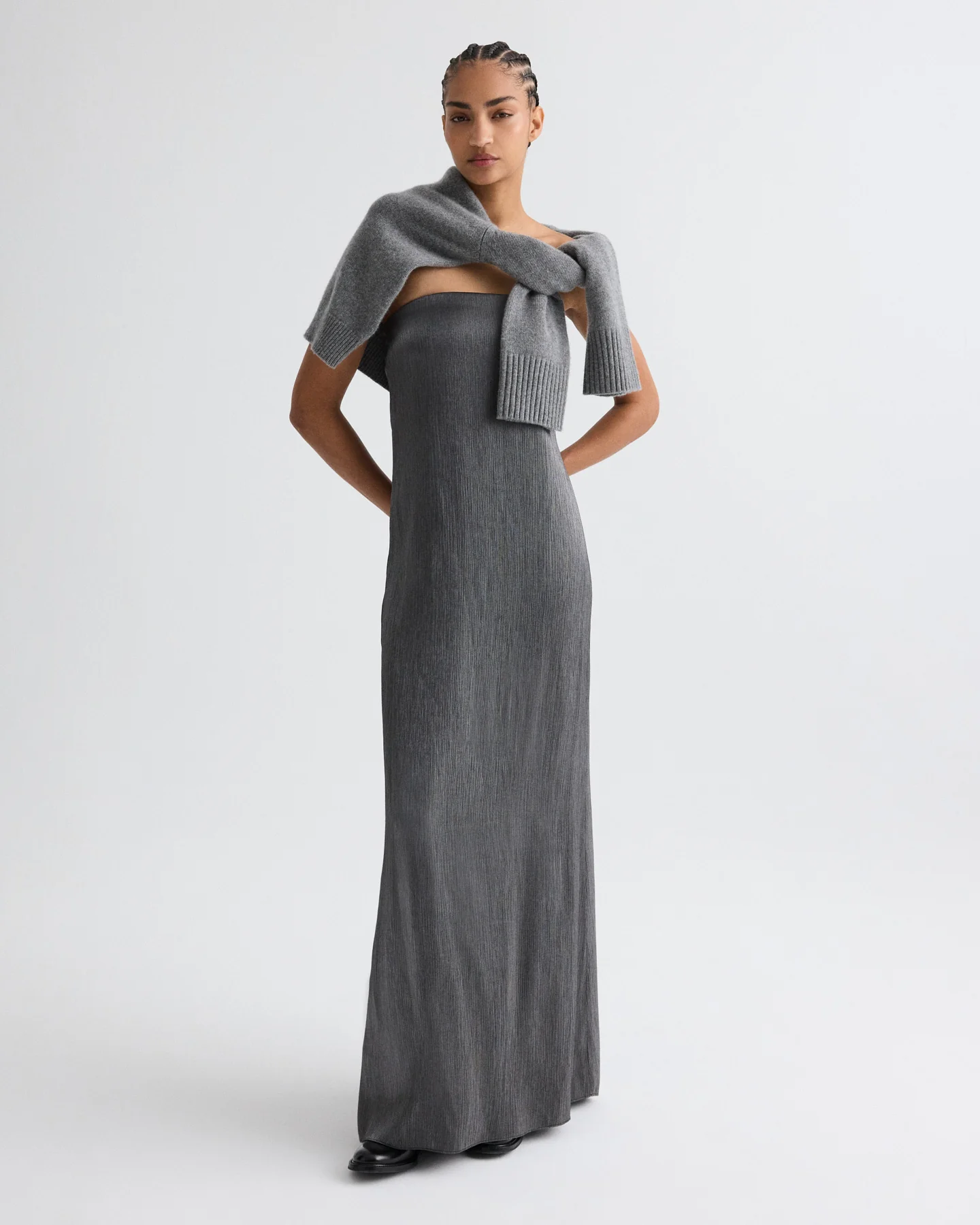 Carolyn's Gown in Splintered Metallic