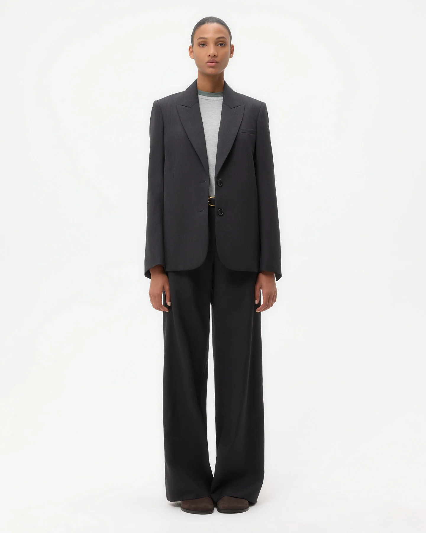 Perfect Boyfriend Blazer in Micro Herringbone Wool Suiting - Image 6