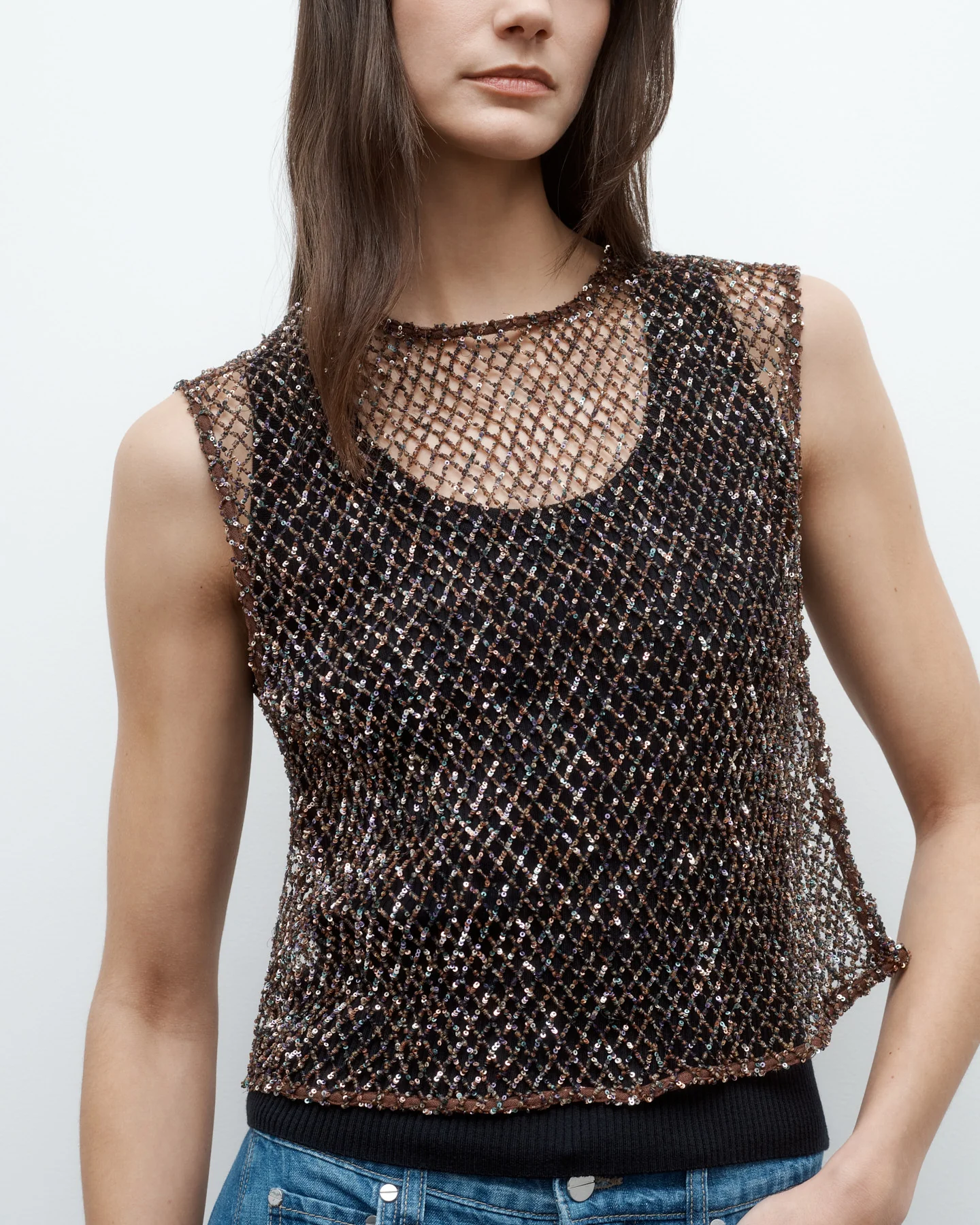 Chloe Top with Sequin on Netting - Image 2
