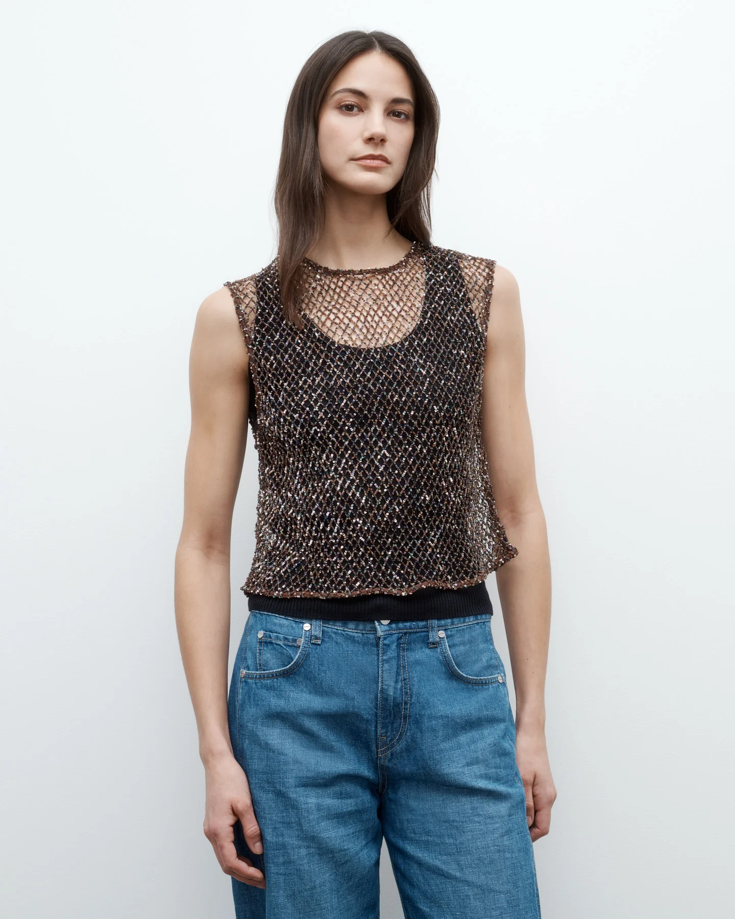 Chloe Top with Sequin on Netting - Image 3