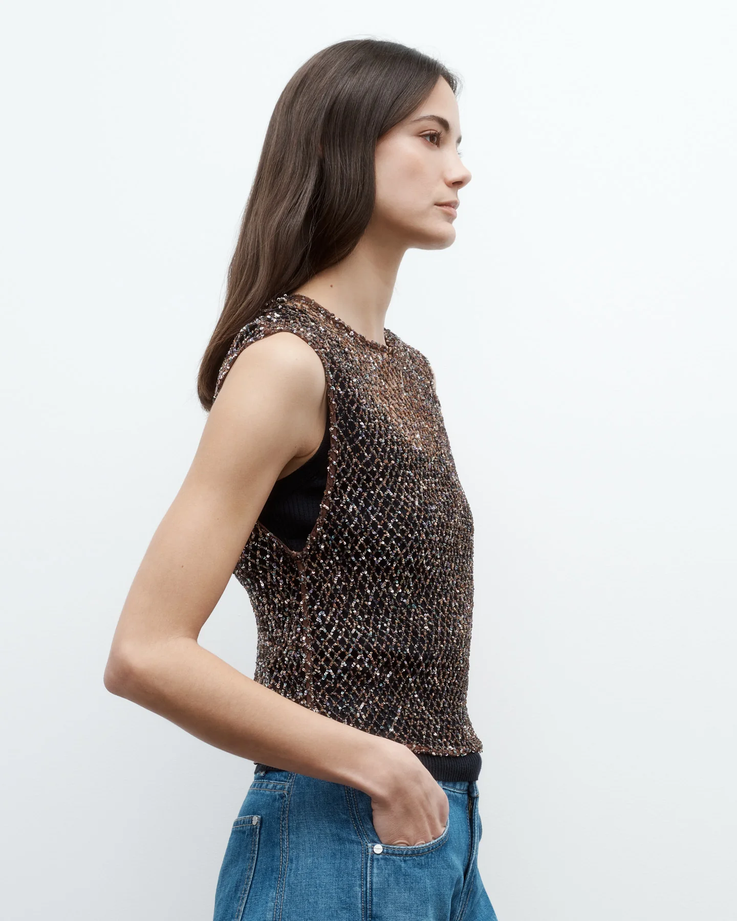Chloe Top with Sequin on Netting - Image 5