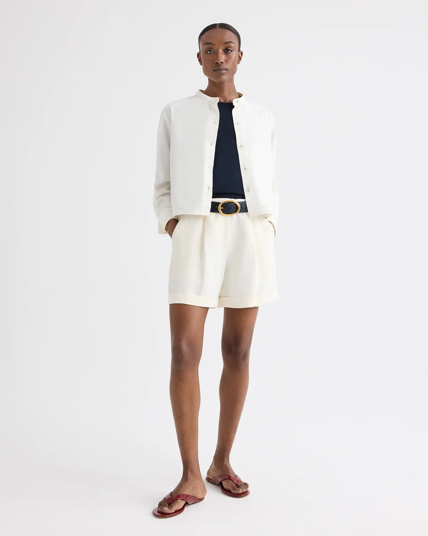 Cisco Short in Coated Viscose Linen - Image 3