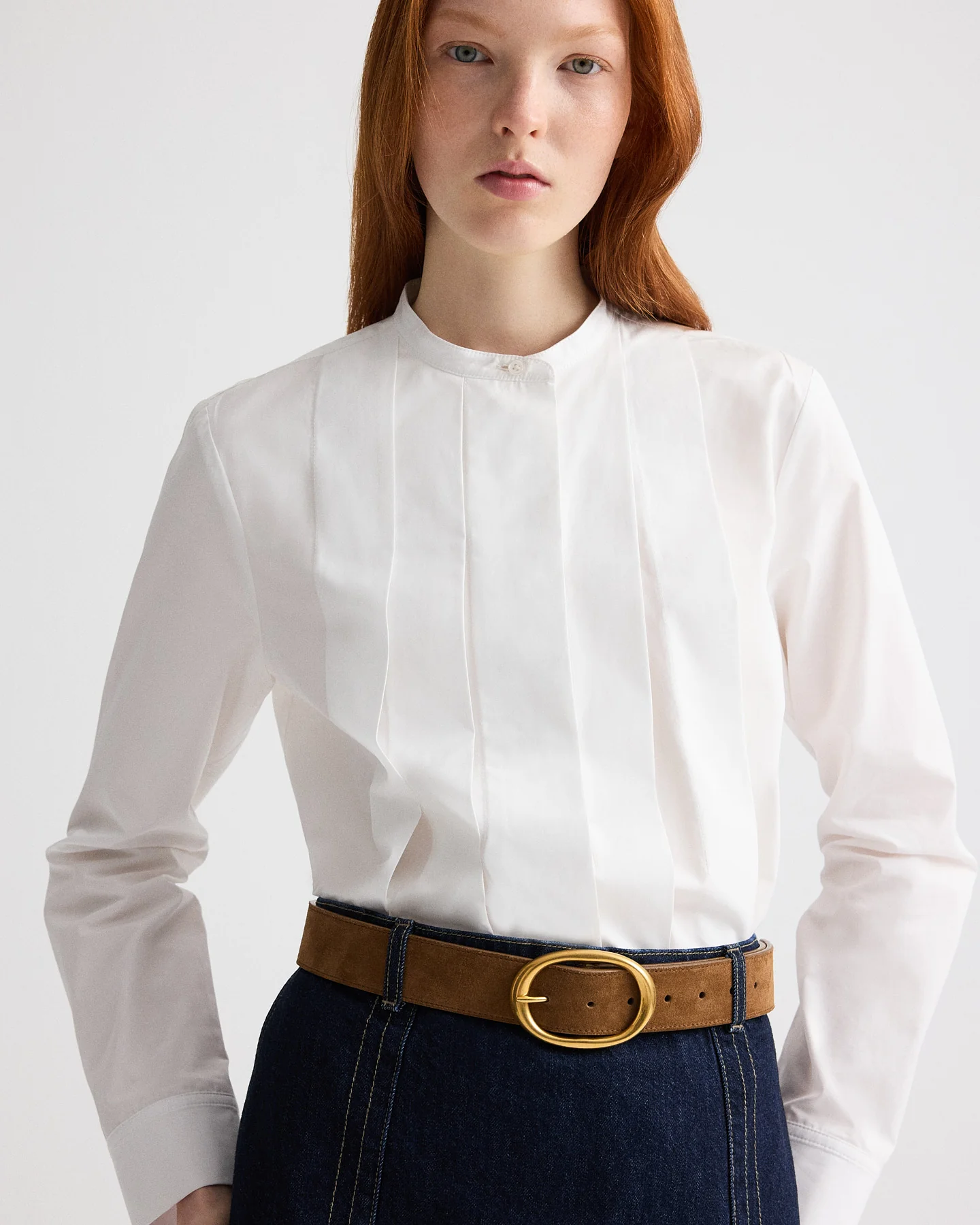Close Call Top in Cotton Shirting