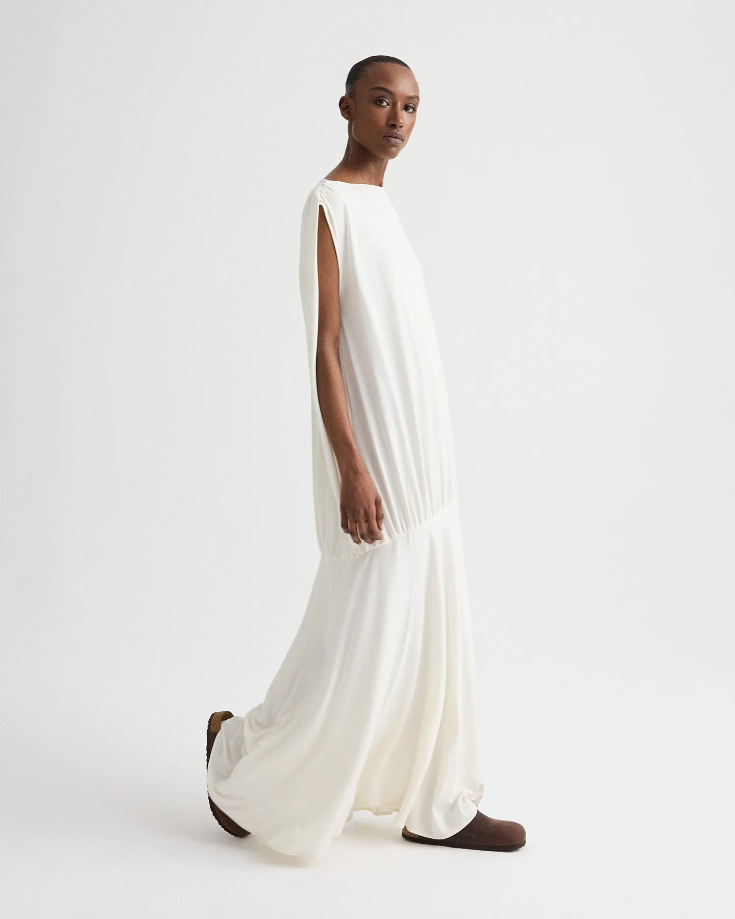 Cocoon Dress in Matte Crepe Jersey - Image 2