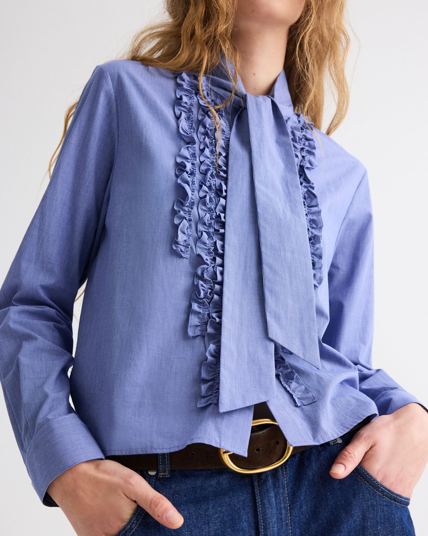 Connor Top in Micro Check