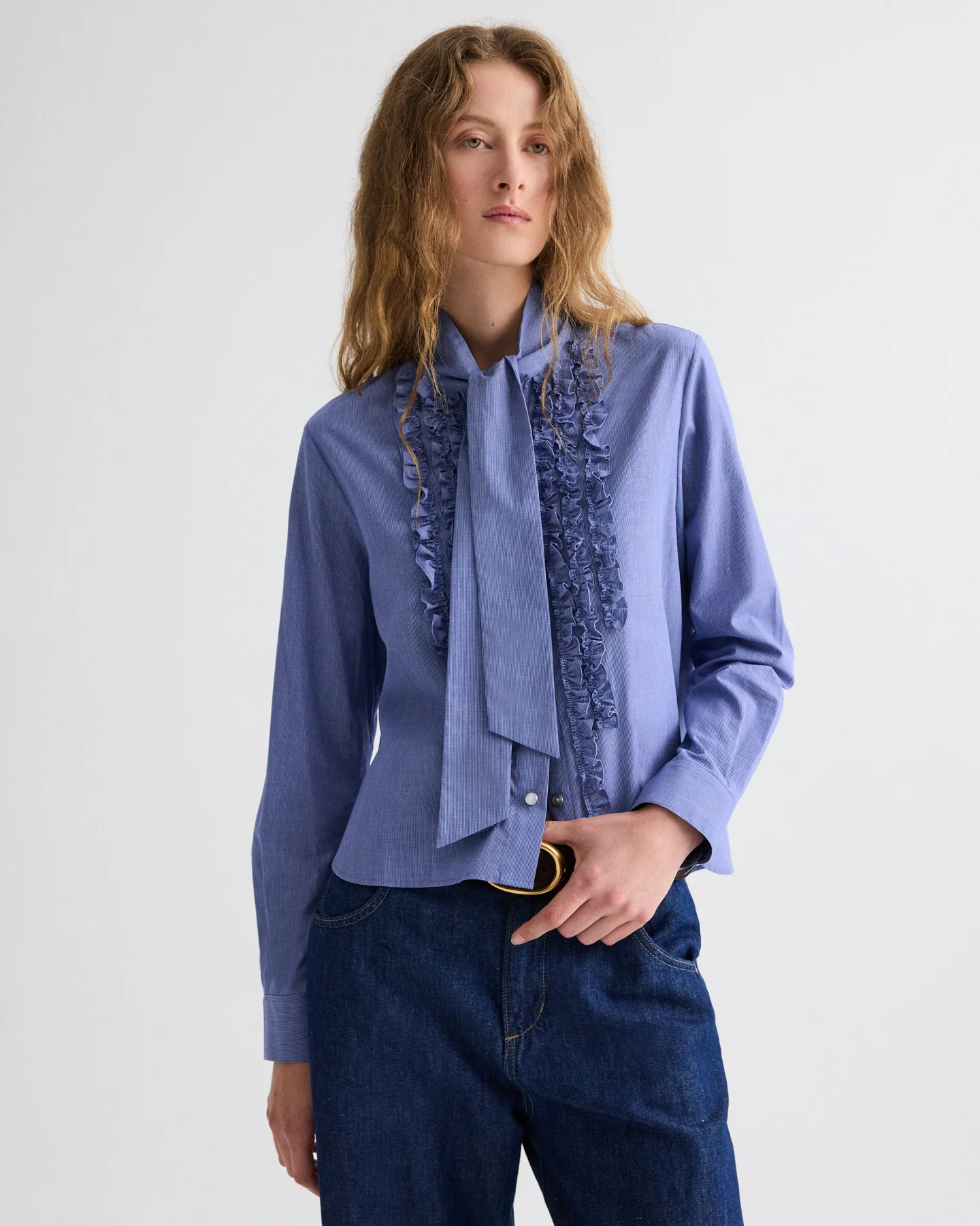 Connor Top in Micro Check - Image 2