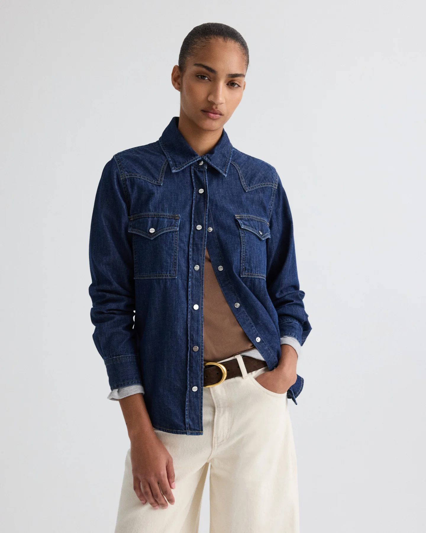 Cowboy Take Me Away Shirt in Denim Shirting