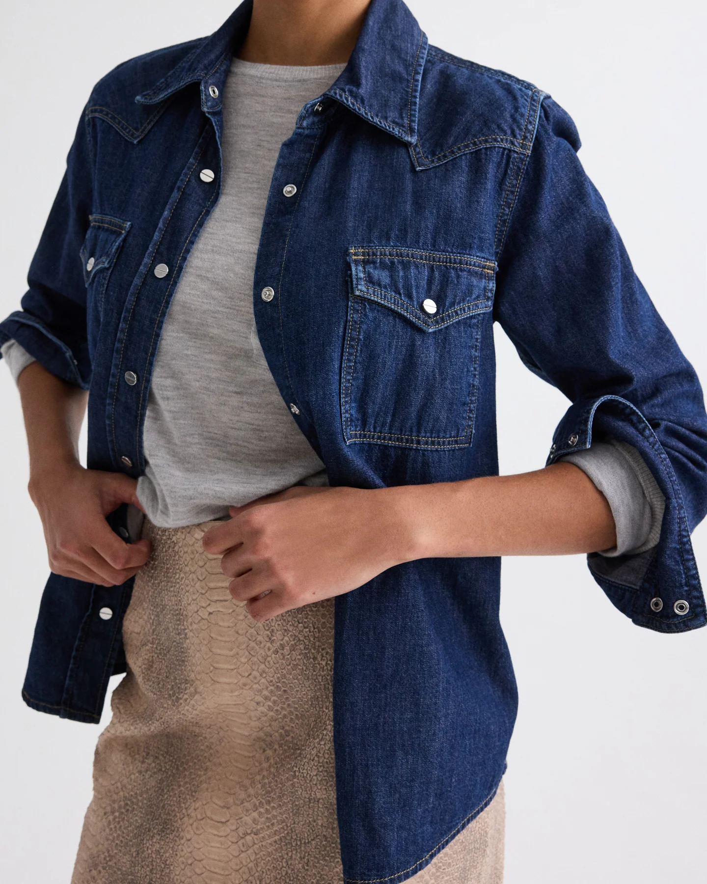 Cowboy Take Me Away Shirt in Denim Shirting - Image 4