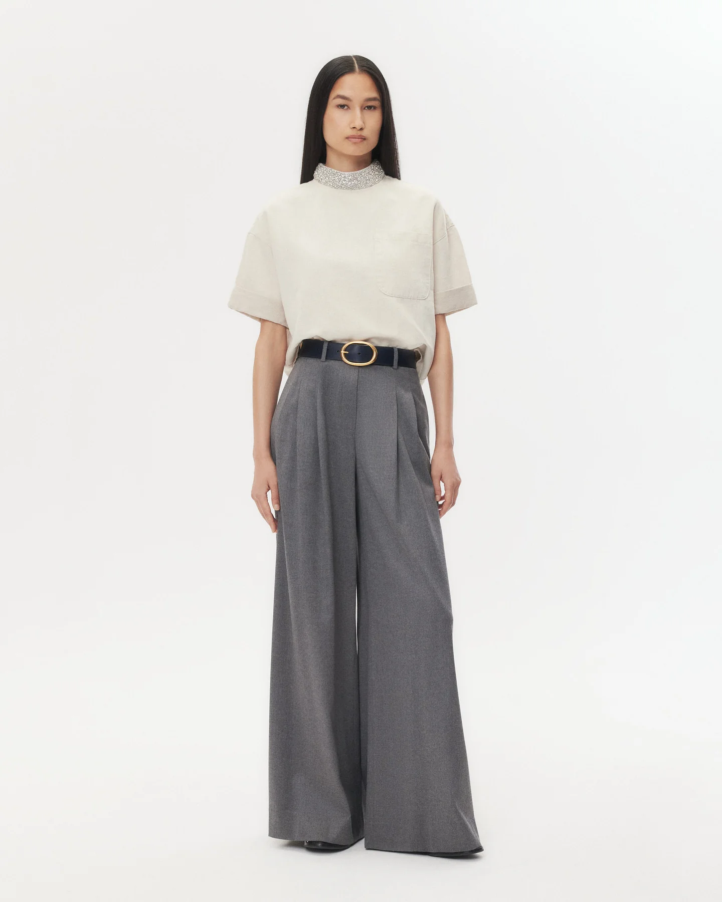 Ex T With Crystal Collar in Japanese Denim - Image 3