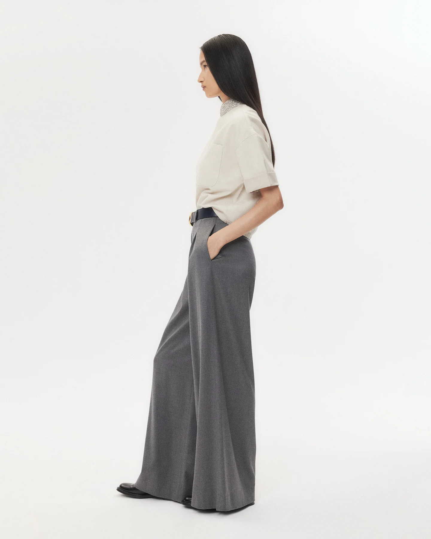 Ex T With Crystal Collar in Japanese Denim - Image 4