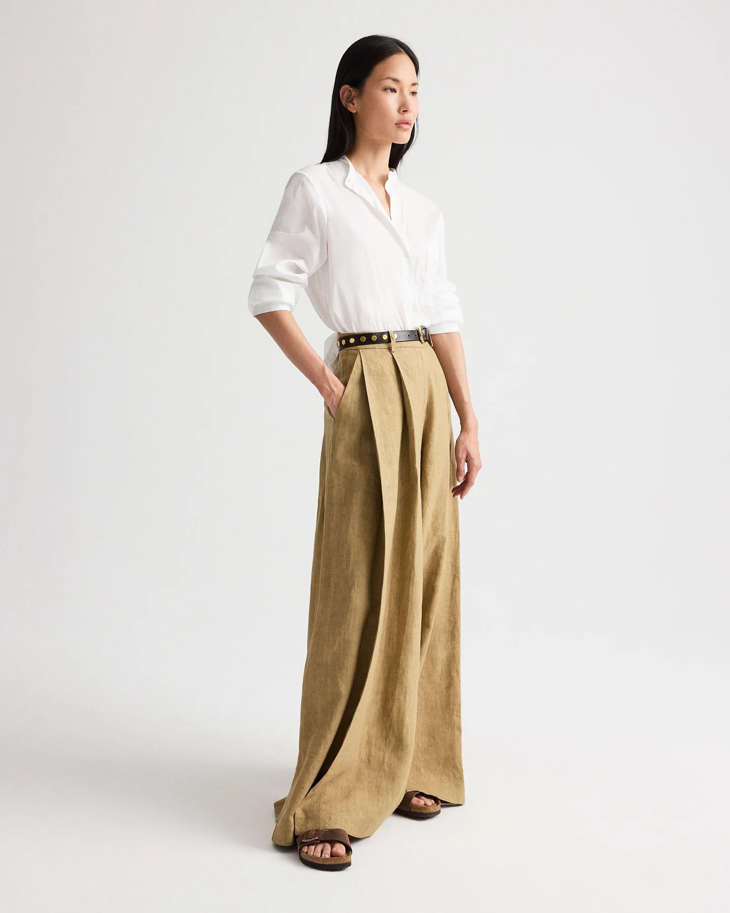 Crosby St Pant in Plain Weave Linen - Image 4