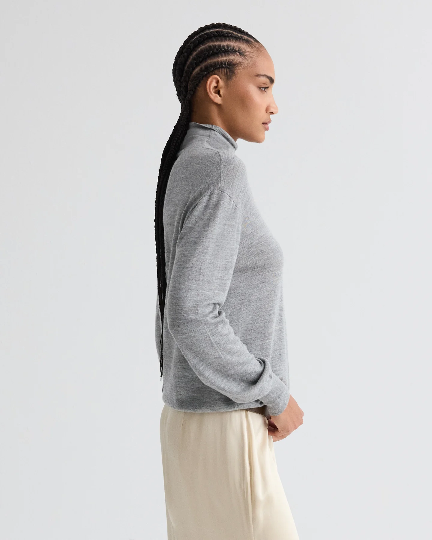 Easy Turtle Sweater in Wool Silk - Image 4