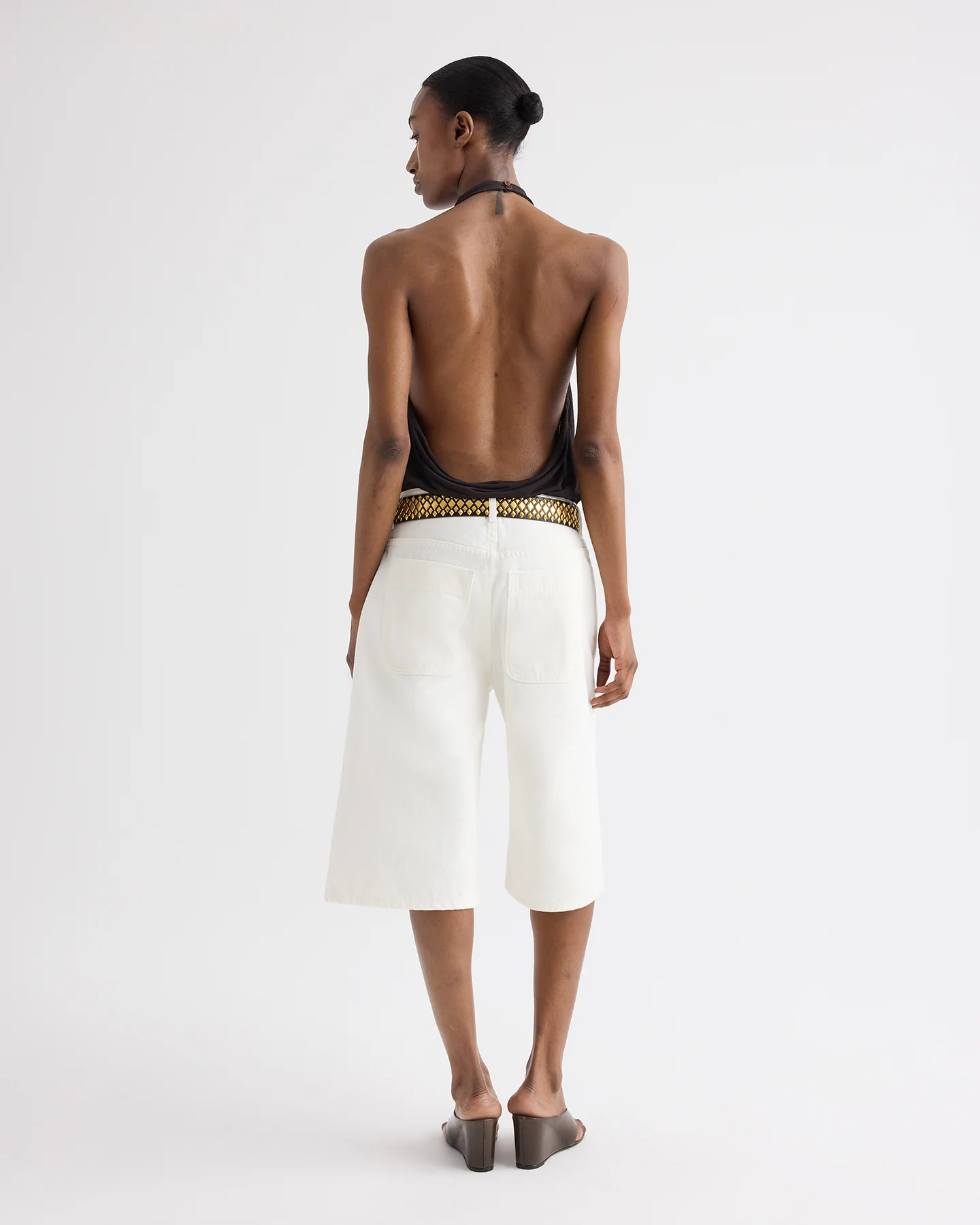 Flowy Halter Top in Sheer Viscose Crepe - Image 5