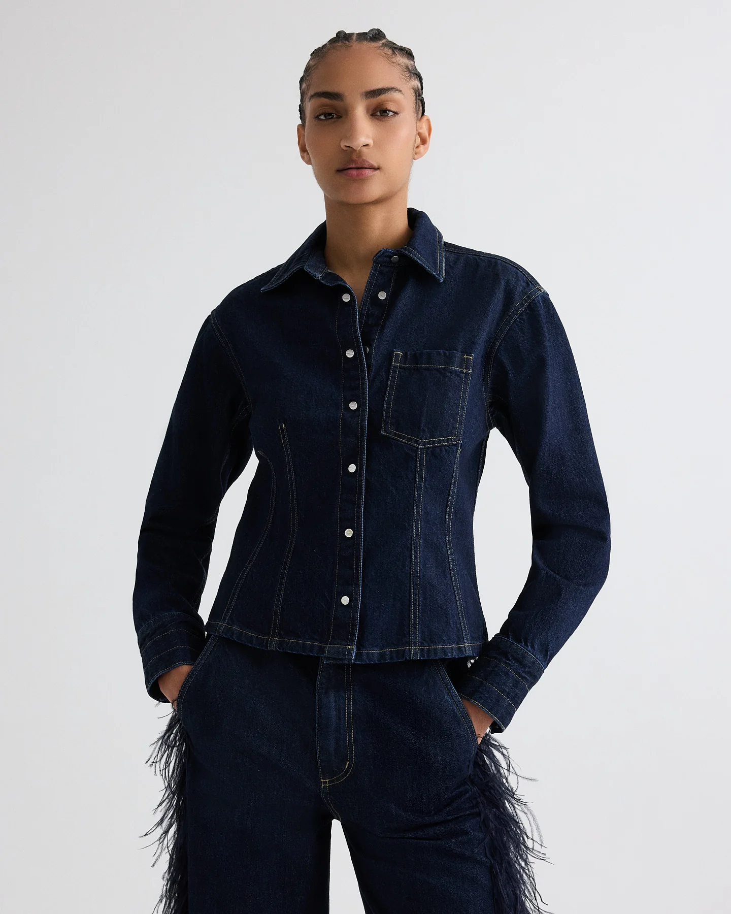 Franny Top in Denim - Image 2