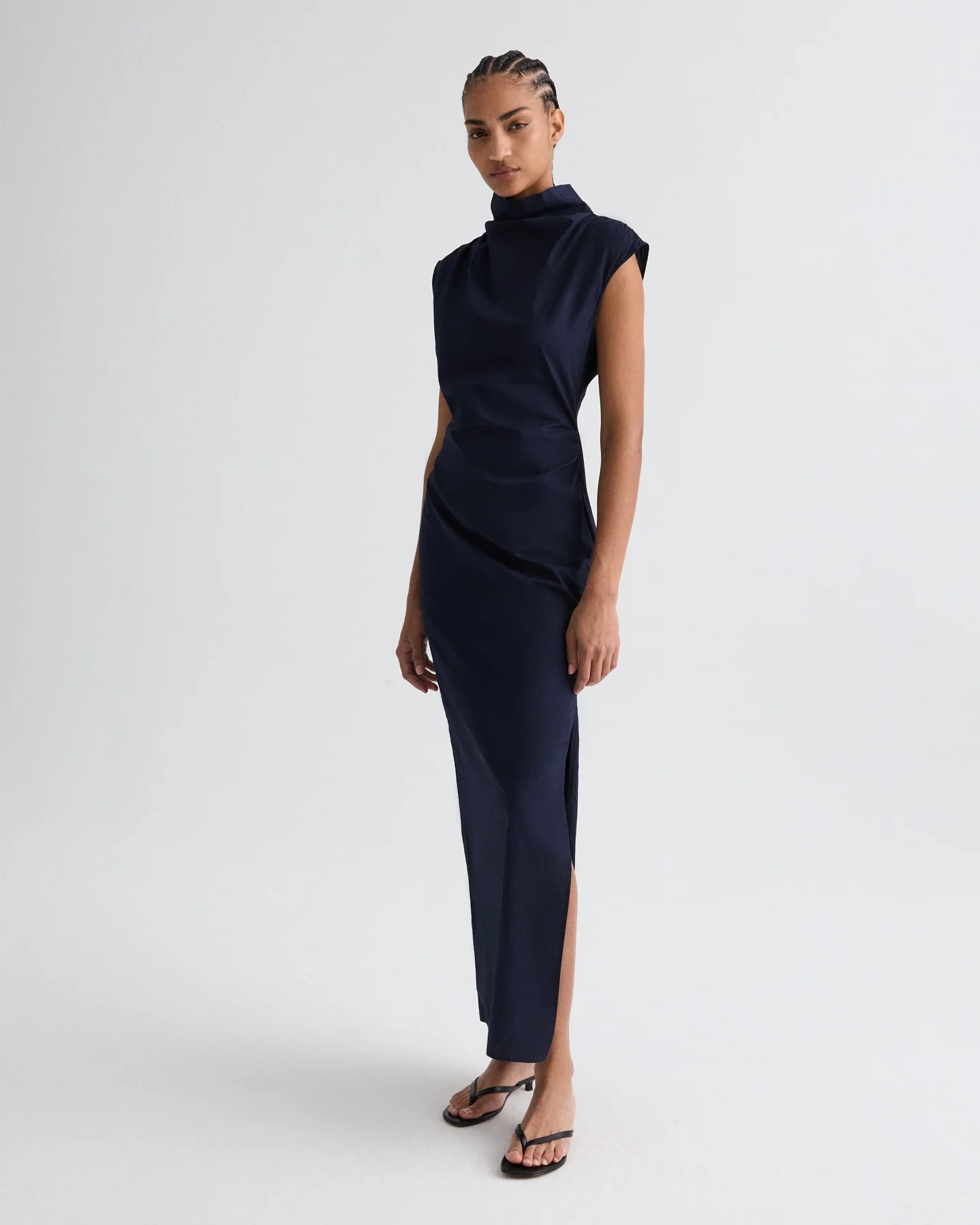Gathered Thoughts Dress in Cotton Shirting