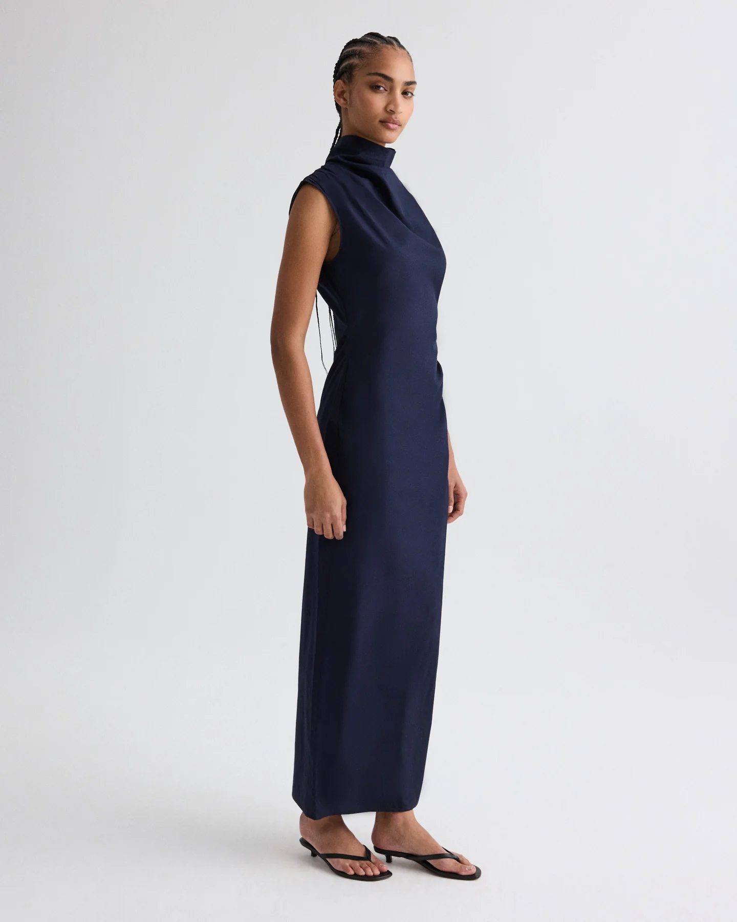 Gathered Thoughts Dress in Cotton Shirting - Image 3