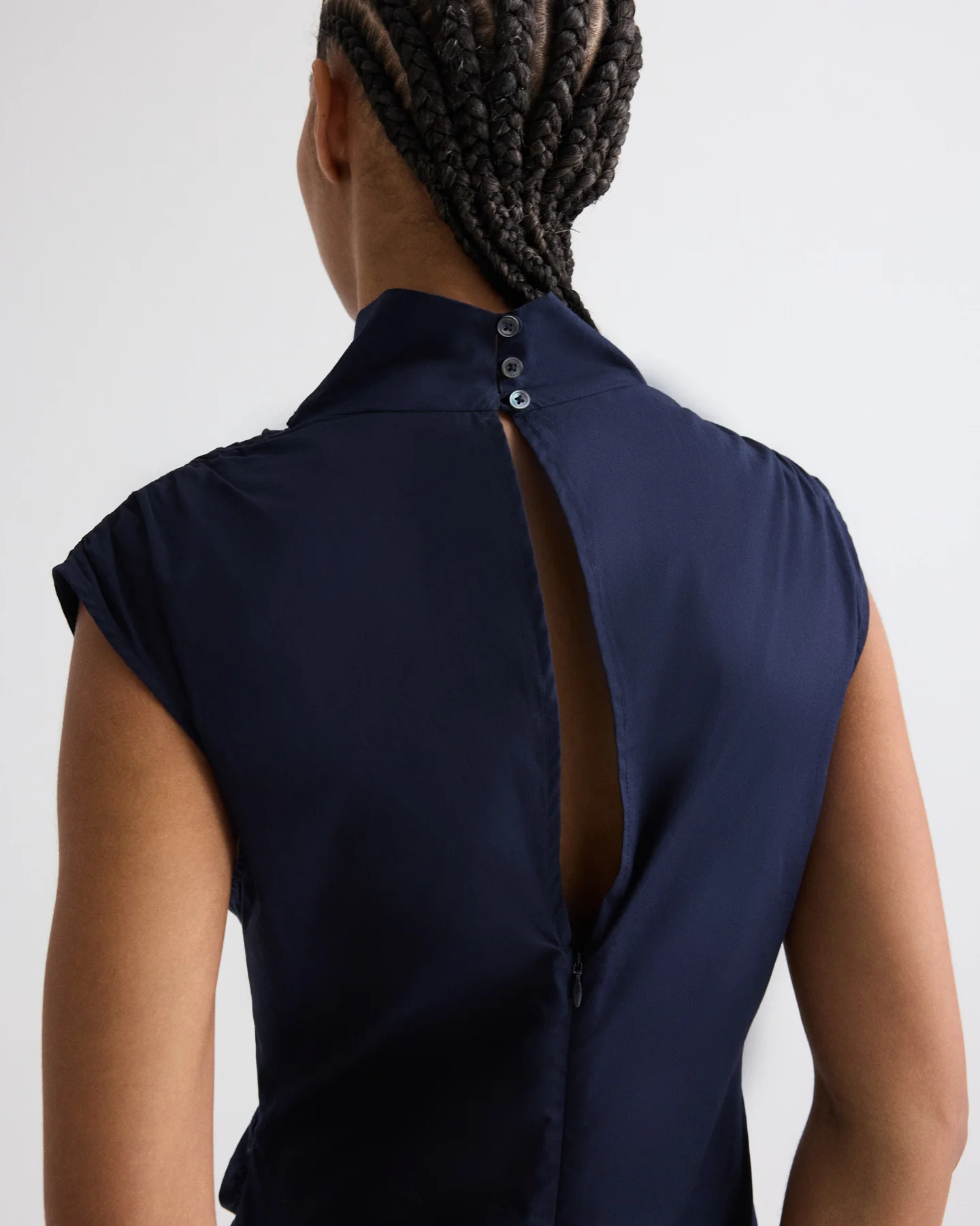 Gathered Thoughts Dress in Cotton Shirting - Image 4