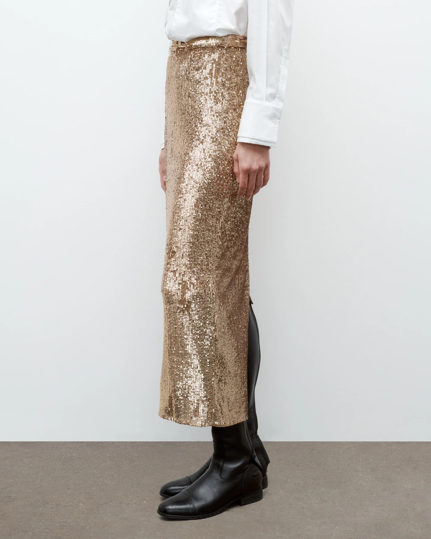 Gwyneth Skirt in Stripe Sequin Mesh - Image 3