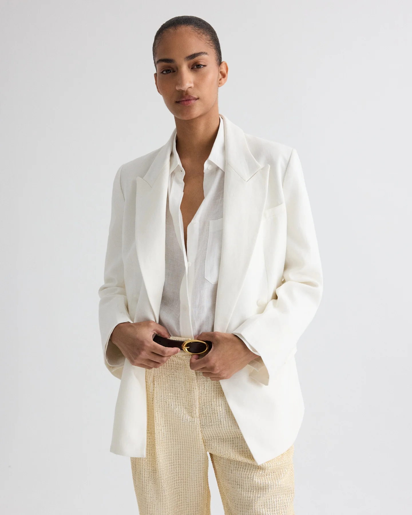 Harper Blazer in Weave Linen - Image 2