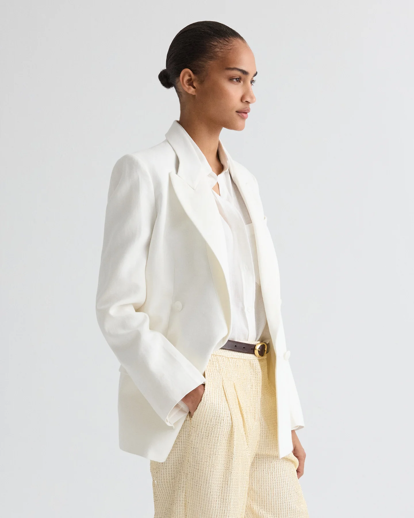 Harper Blazer in Weave Linen - Image 4