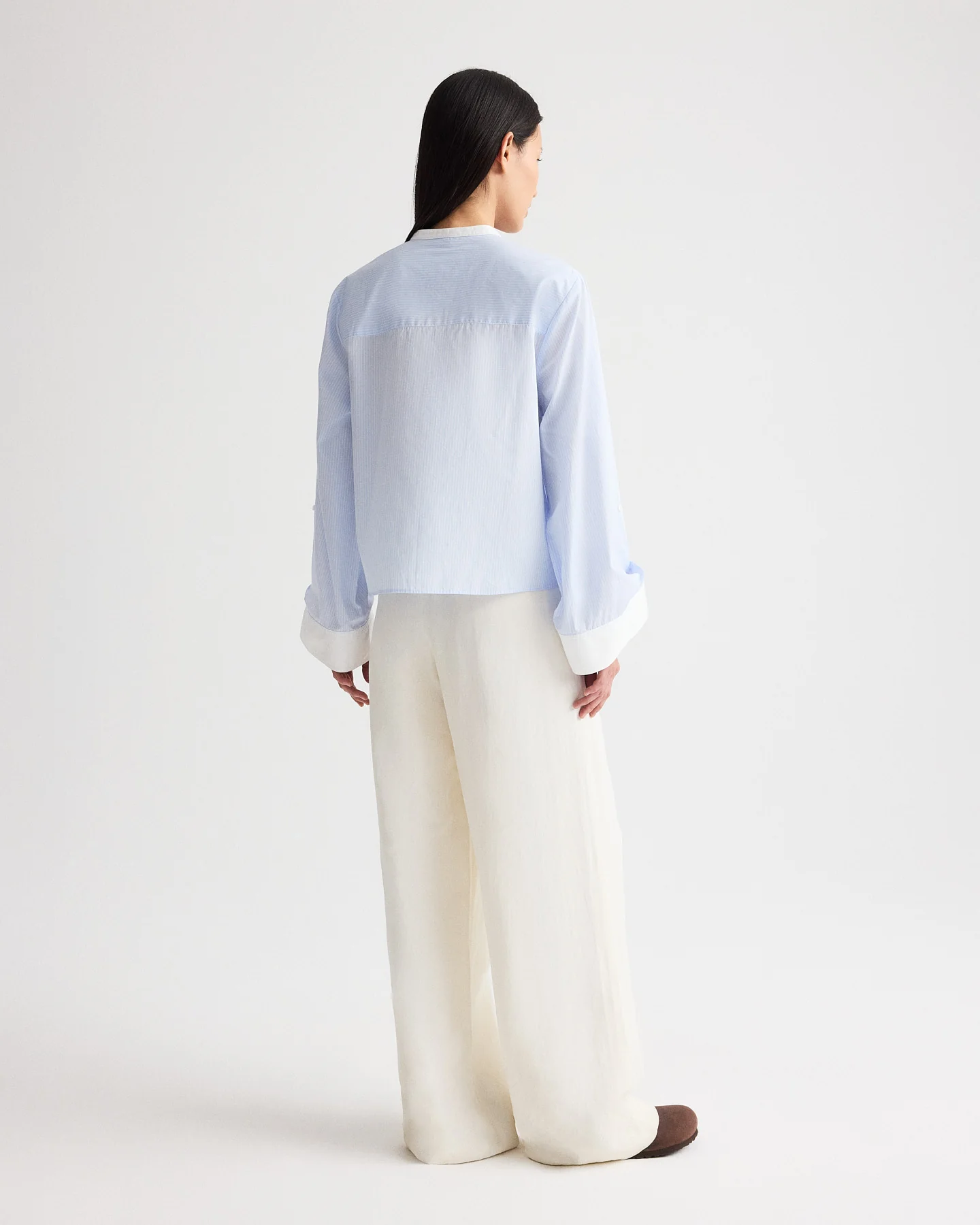 Hudson St Pant in Coated Viscose Linen - Image 6