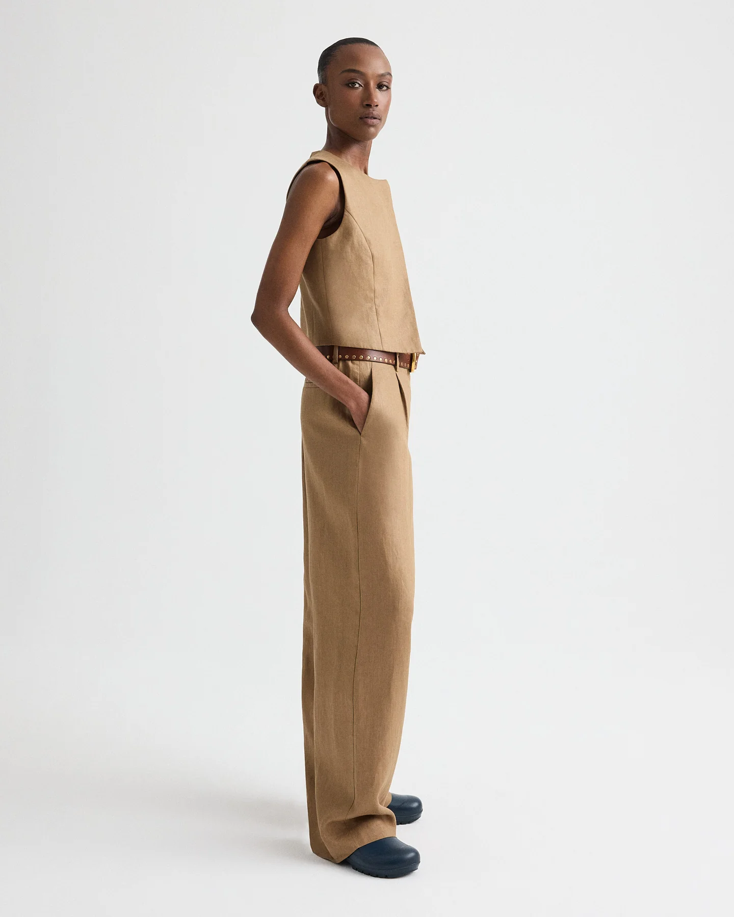 Hudson St Pant in Chintzed Linen - Image 3