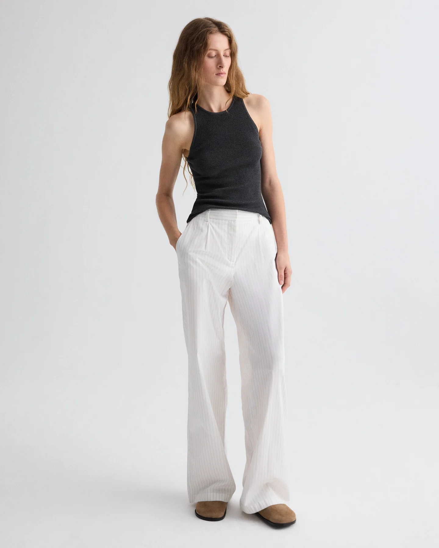Hudson St. Pant in Mixed Pinstripe Superpop - Image 3